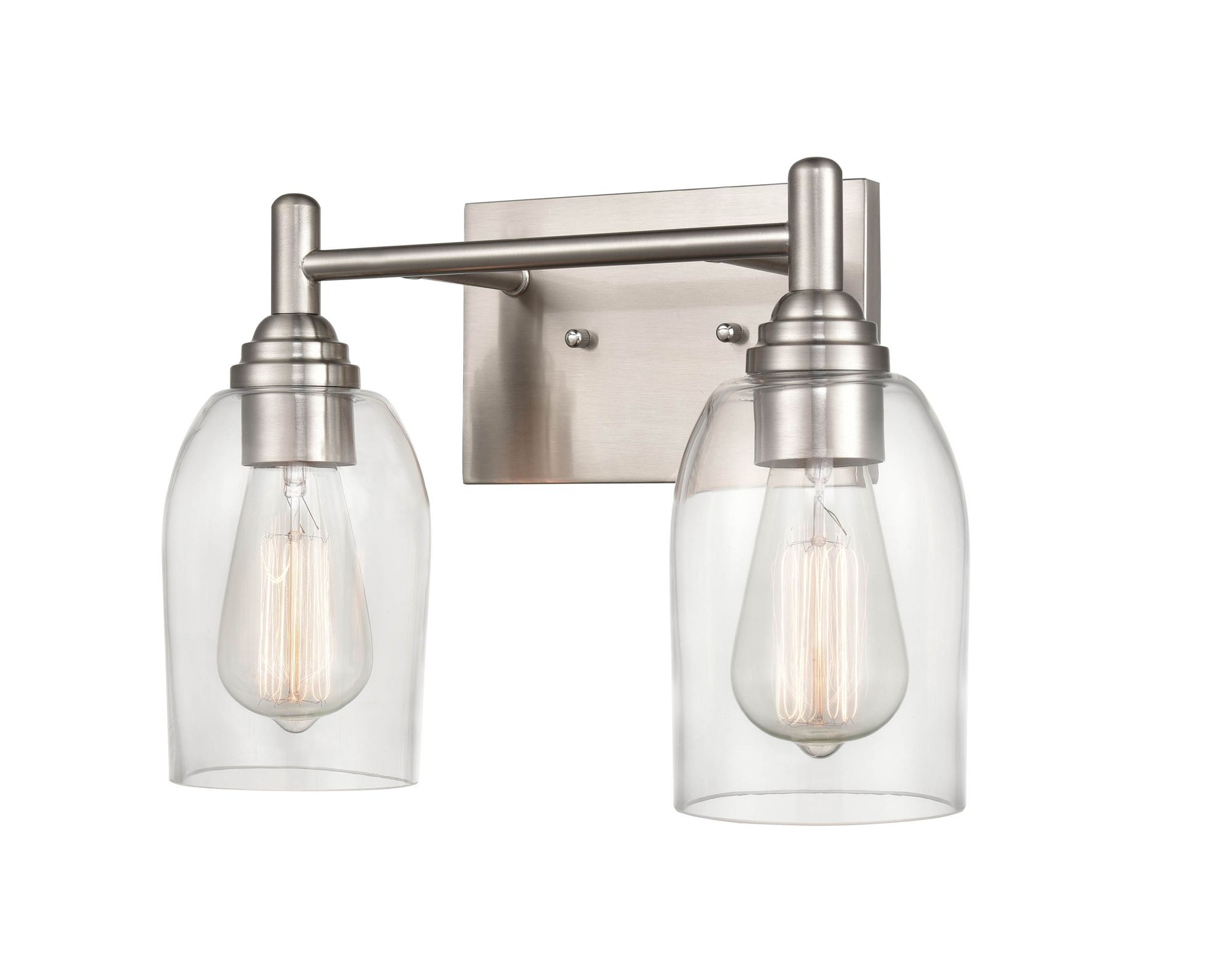 Image 2 Millennium Arlett 2-Light 13.25" Brushed Nickel Vanity Light with Shade more views