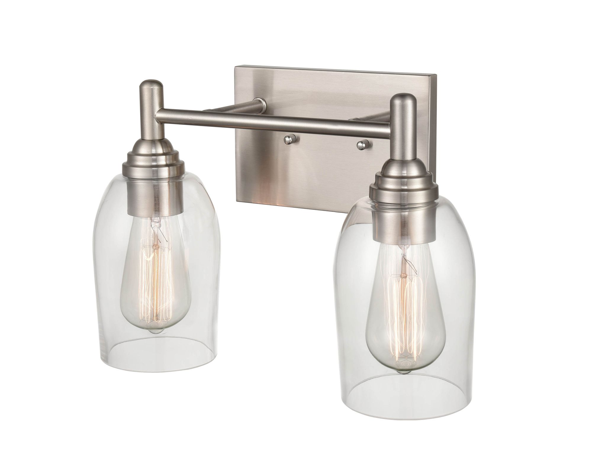 Image 3 Millennium Arlett 2-Light 13.25" Brushed Nickel Vanity Light with Shade more views