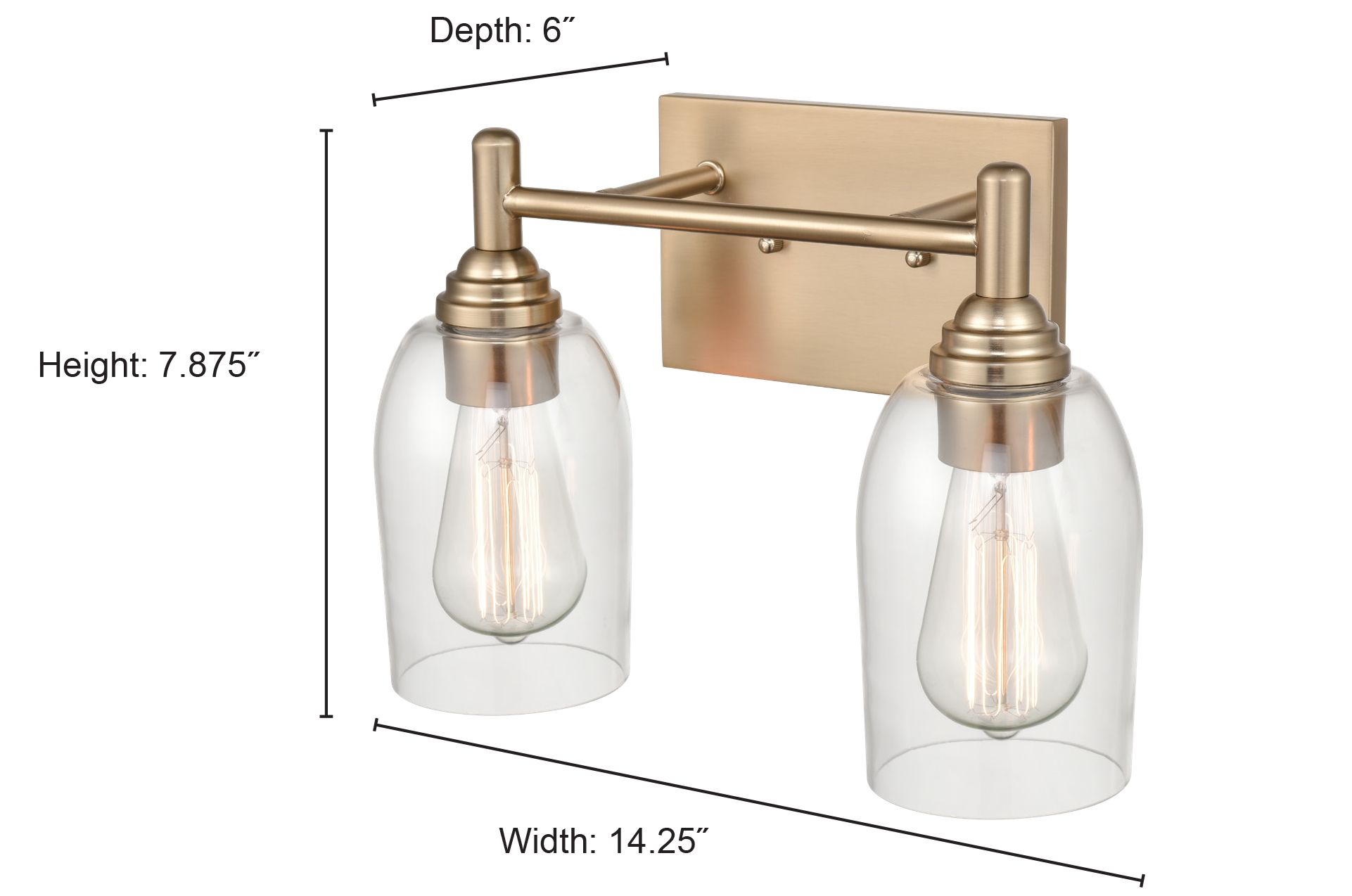 Image 5 Millennium Arlett 2-Light 13.25" Brushed Nickel Vanity Light with Shade more views