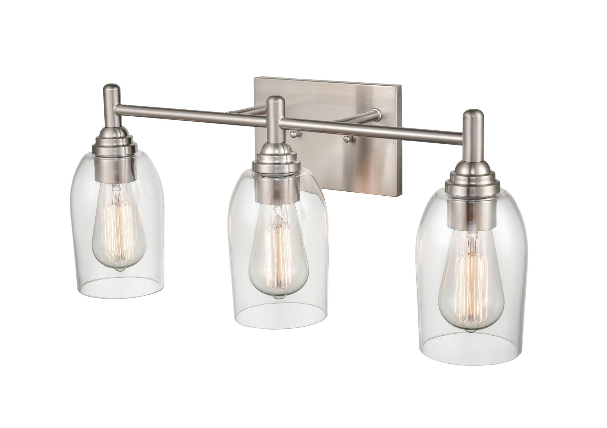 Image 3 Millennium Arlett 3-Light 22" Brushed Nickel Vanity Light with Glass Shade more views