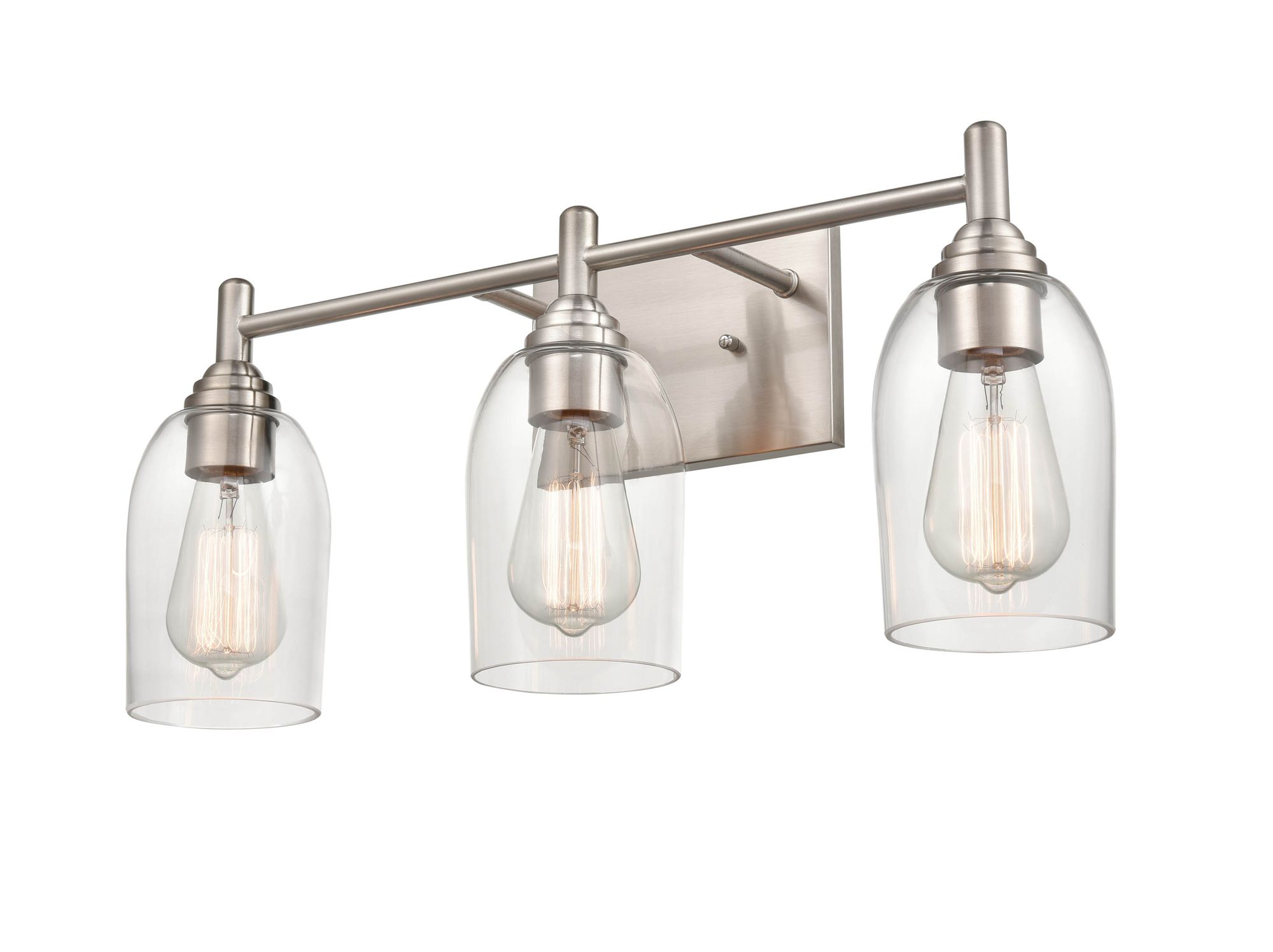Image 4 Millennium Arlett 3-Light 22" Brushed Nickel Vanity Light with Glass Shade more views