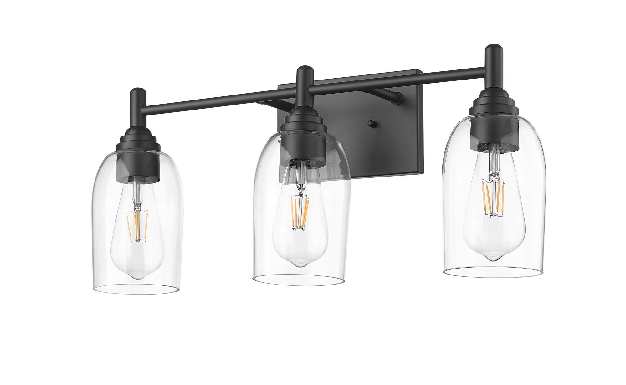 Image 4 Millennium Arlett 3-Light 22" Matte Black Vanity Light with Glass Shade more views