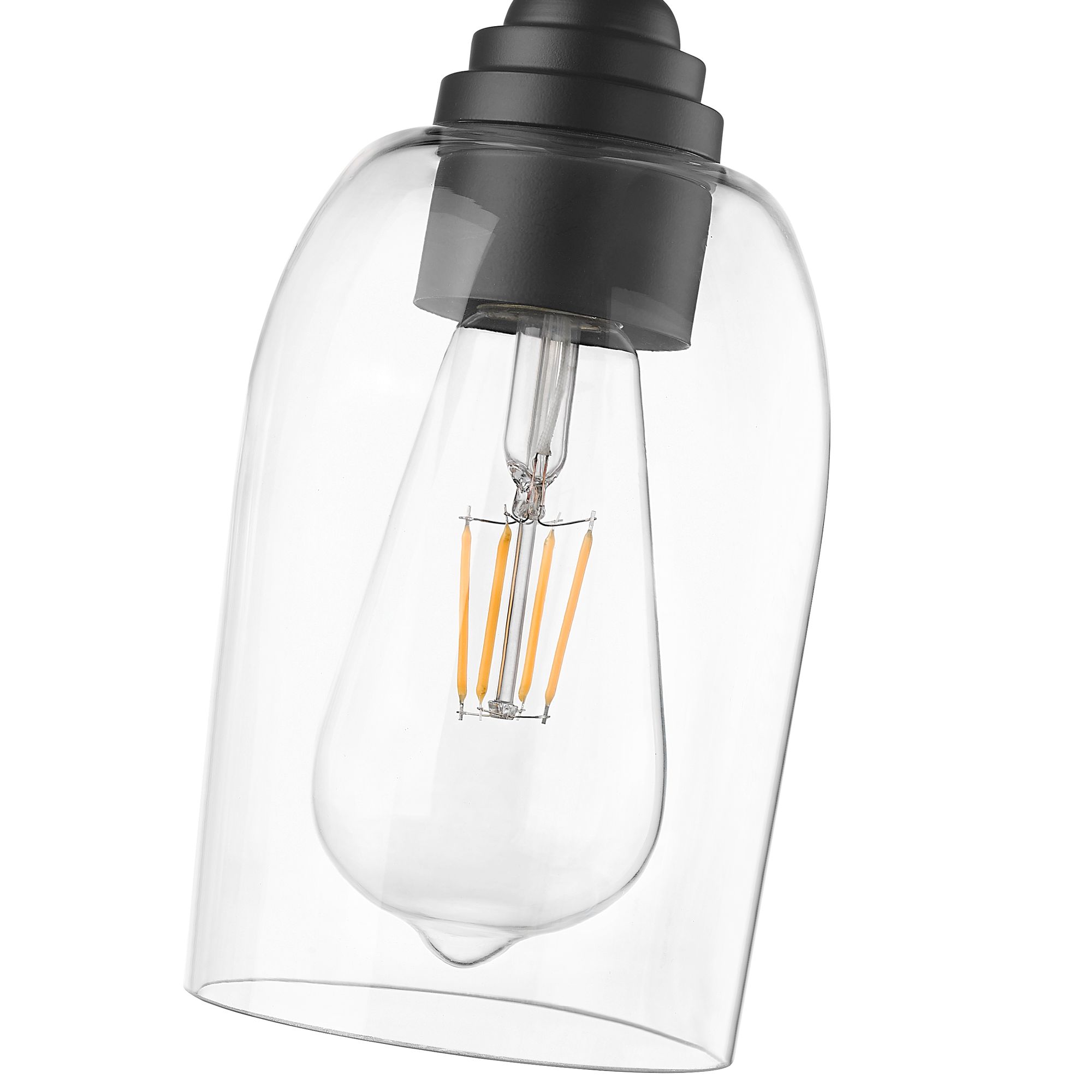 Image 5 Millennium Arlett 3-Light 22" Matte Black Vanity Light with Glass Shade more views