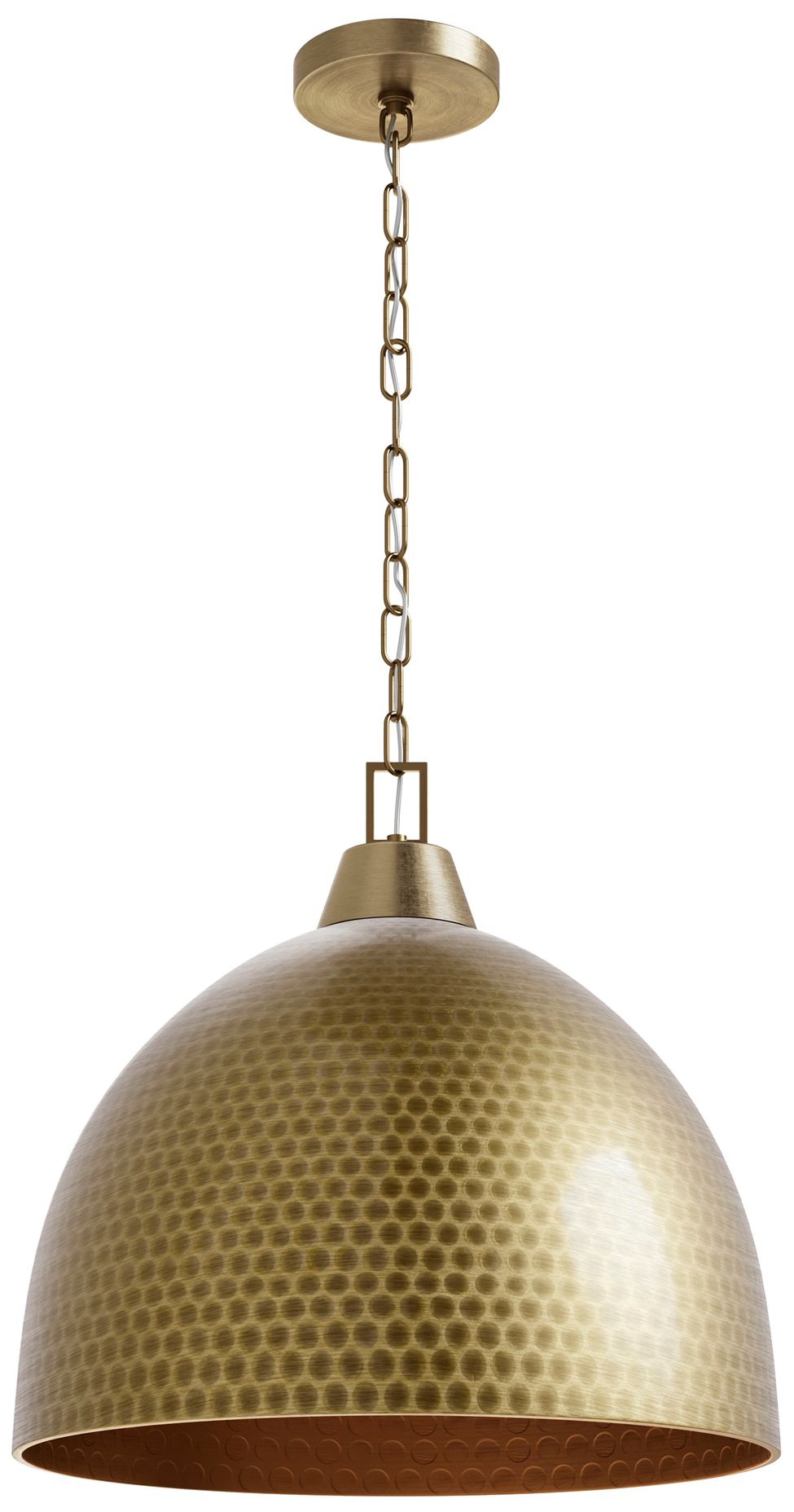Image 2 Millennium Arrco 3-Light 18" Aged Brass Pendant with Aluminum Shade