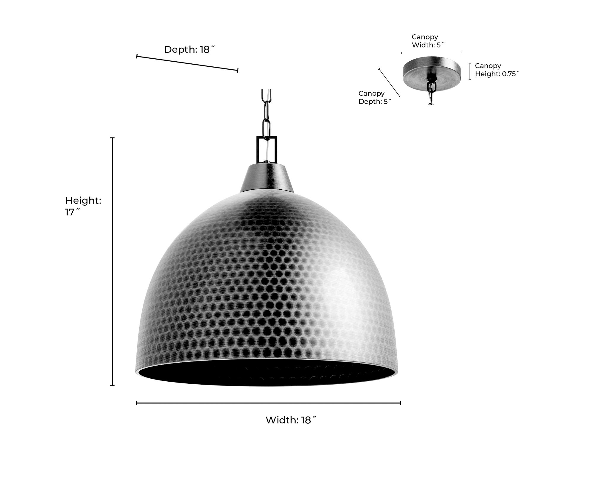 Image 4 Millennium Arrco 3-Light 18" Aged Brass Pendant with Aluminum Shade more views