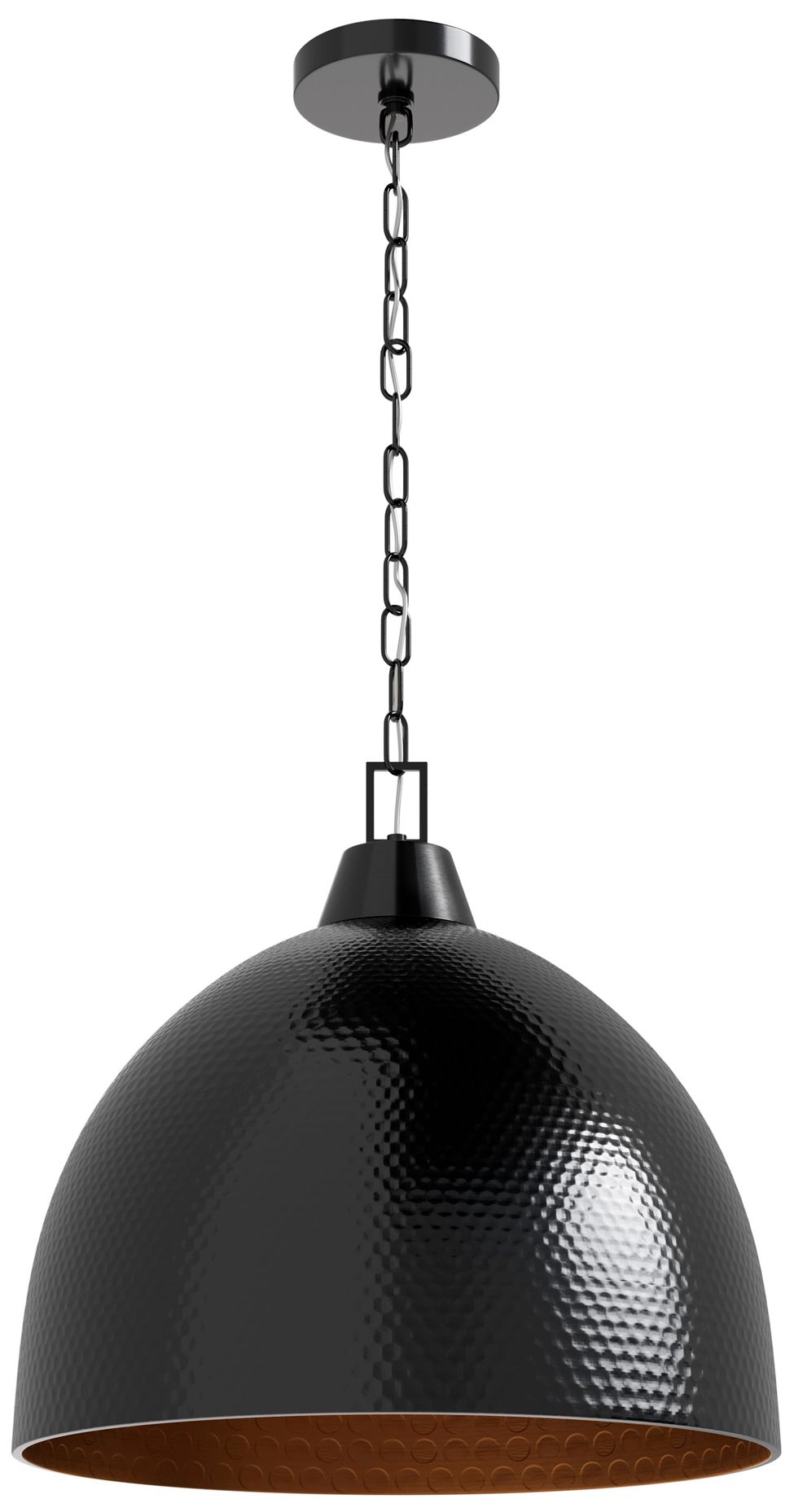 Image 2 Millennium Arrco 3-Light 18" Black Stainless Steel Pendant with Shade