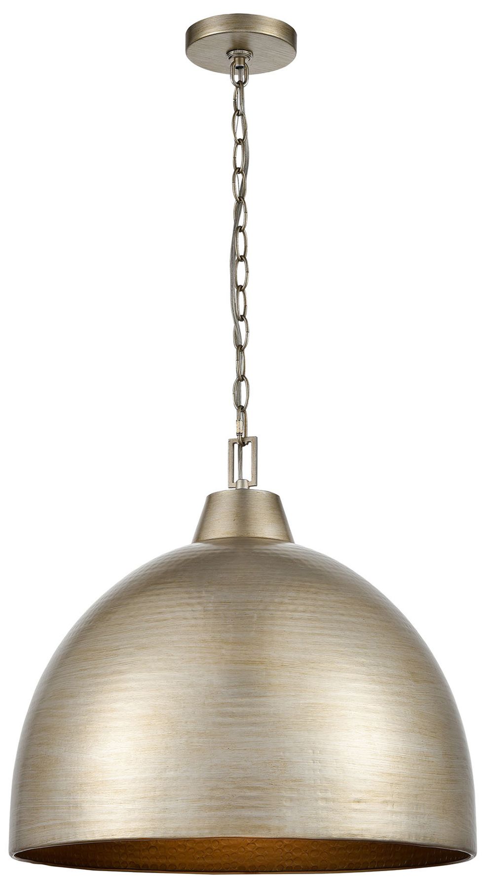 Image 2 Millennium Arrco 3-Light 18" Antique Silver Leaf Pendant with Shade