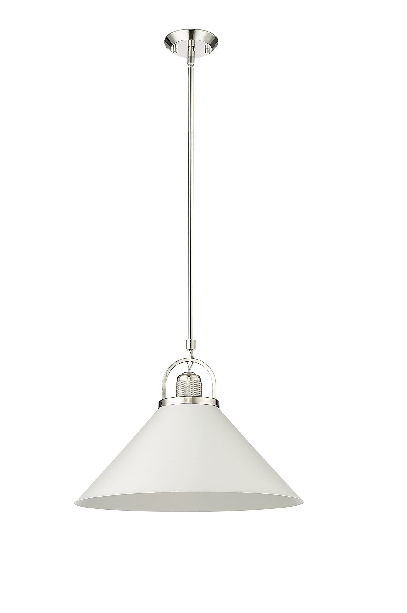 Image 3 Millennium Artistan 1-Light 13.1" Polished Nickel/Matte White Pendant more views