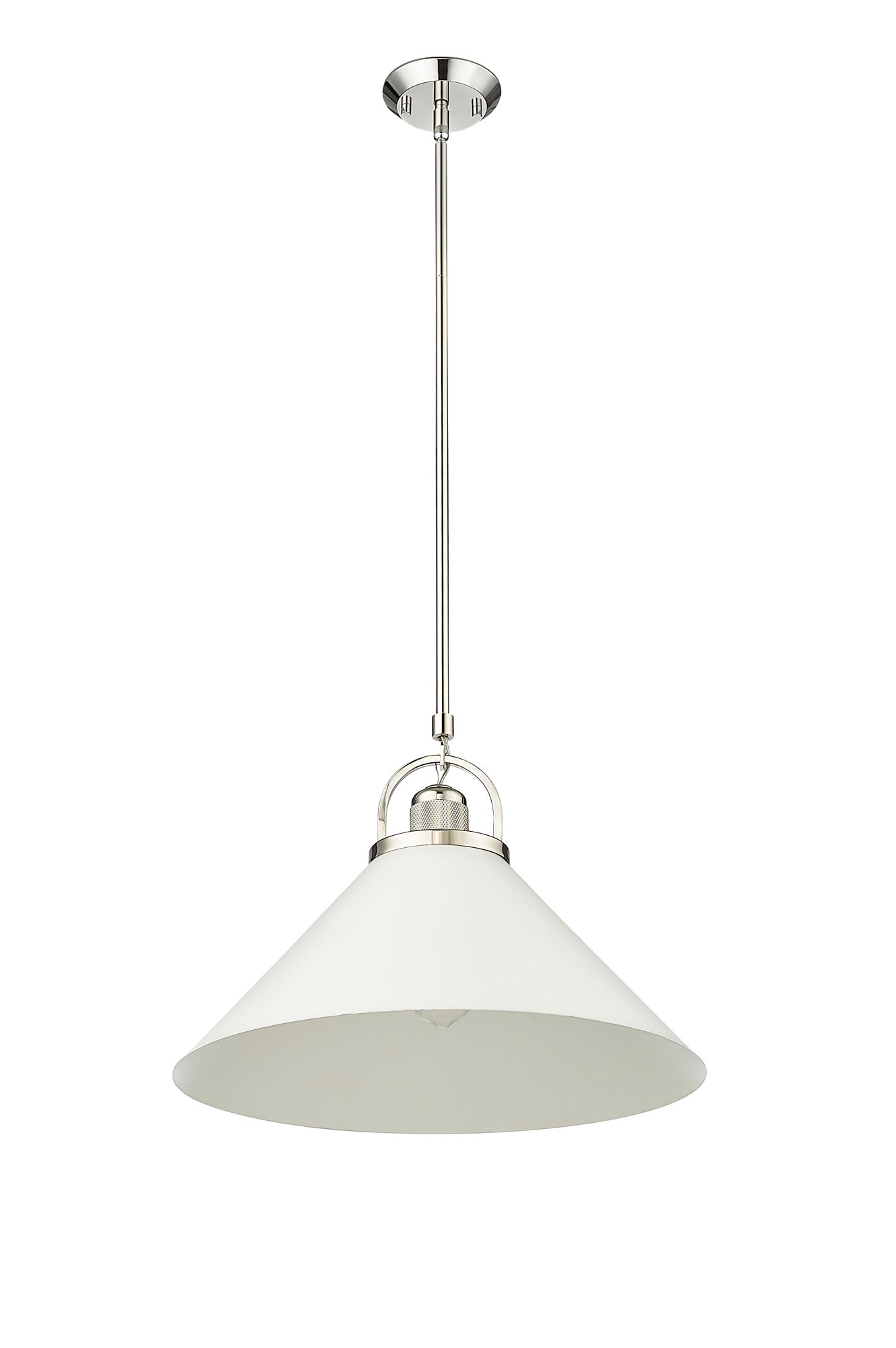 Image 4 Millennium Artistan 1-Light 13.1" Polished Nickel/Matte White Pendant more views