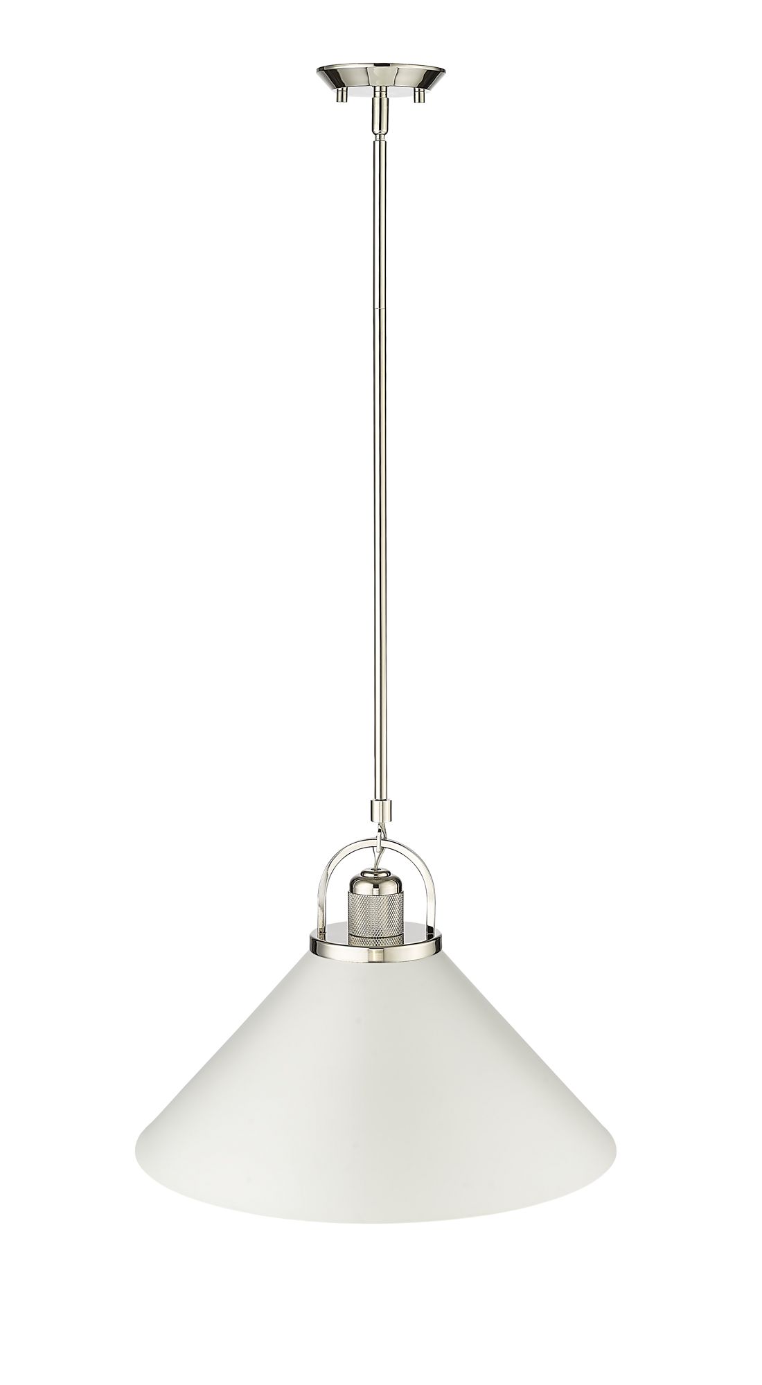 Image 5 Millennium Artistan 1-Light 13.1" Polished Nickel/Matte White Pendant more views