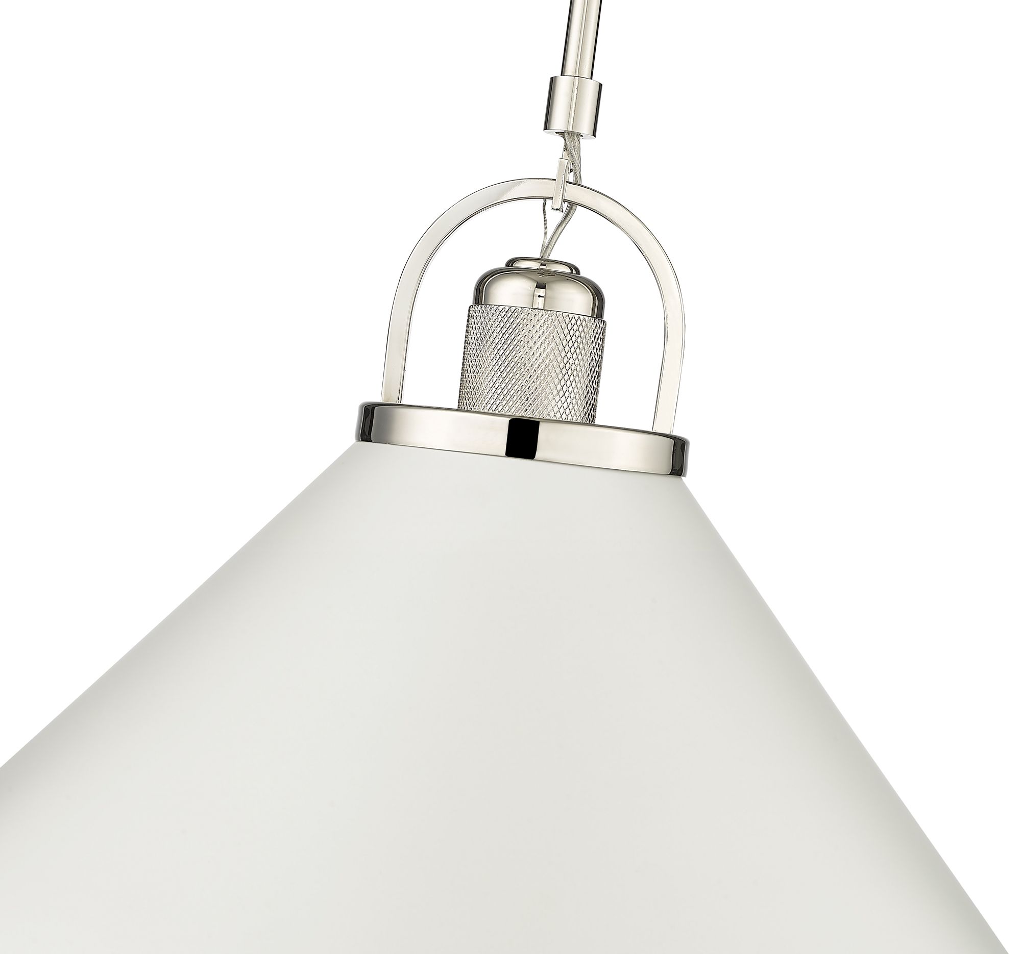 Image 6 Millennium Artistan 1-Light 13.1" Polished Nickel/Matte White Pendant more views