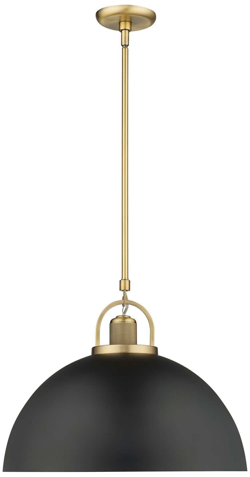 Millennium Artistan 1-Light 17.75" Vintage Brass/Matte Black Pendant