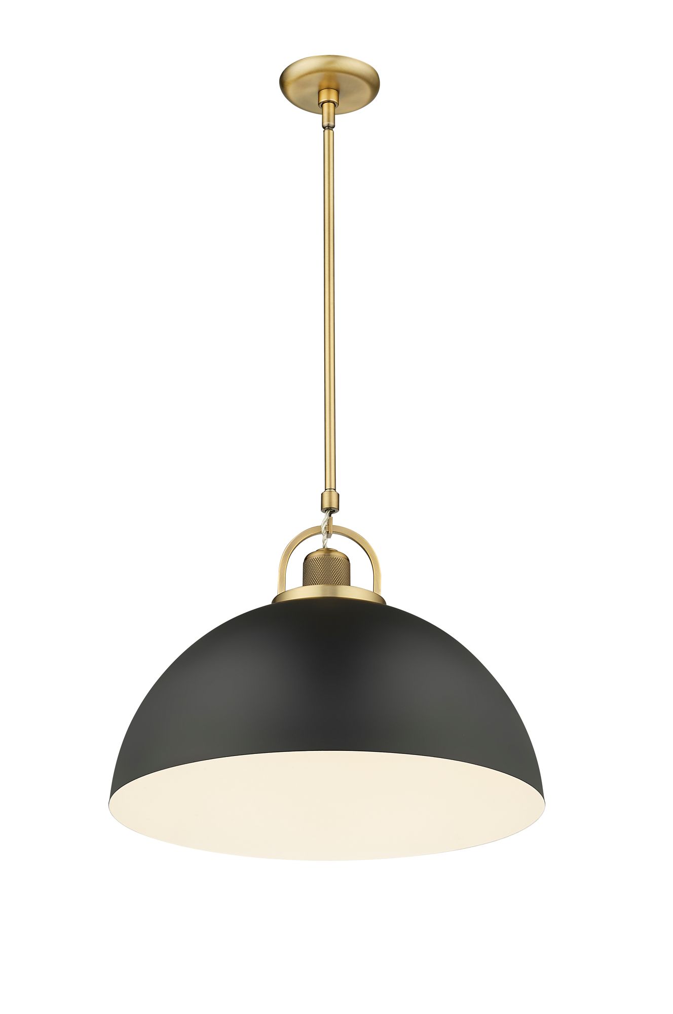 Image 6 Millennium Artistan 1-Light 17.75" Vintage Brass/Matte Black Pendant more views