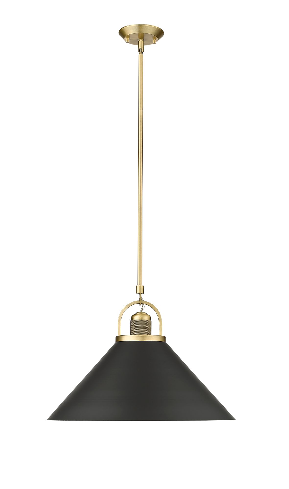 Image 2 Millennium Artistan 1-Light Vintage Brass / Matte Black Pendant more views