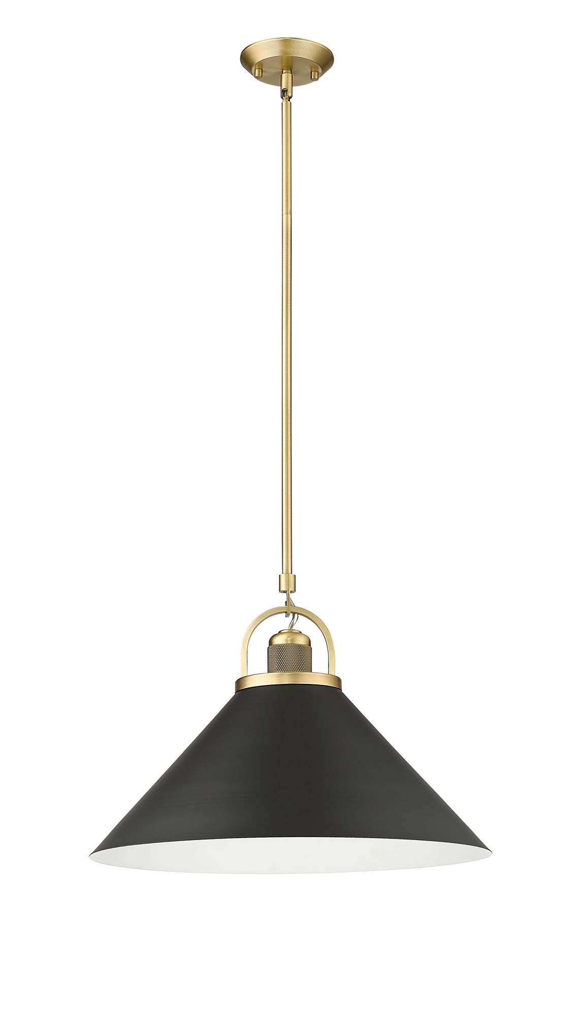 Image 3 Millennium Artistan 1-Light Vintage Brass / Matte Black Pendant more views