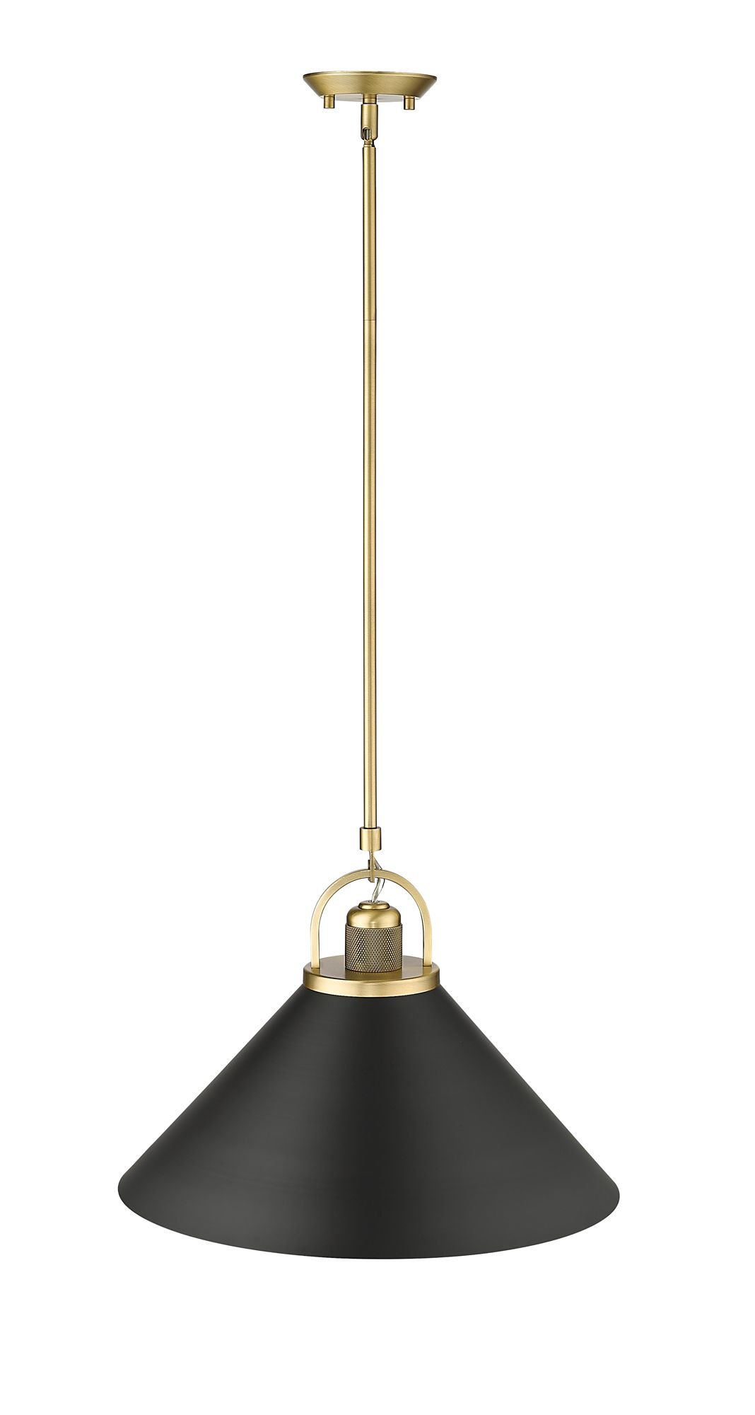 Image 5 Millennium Artistan 1-Light Vintage Brass / Matte Black Pendant more views