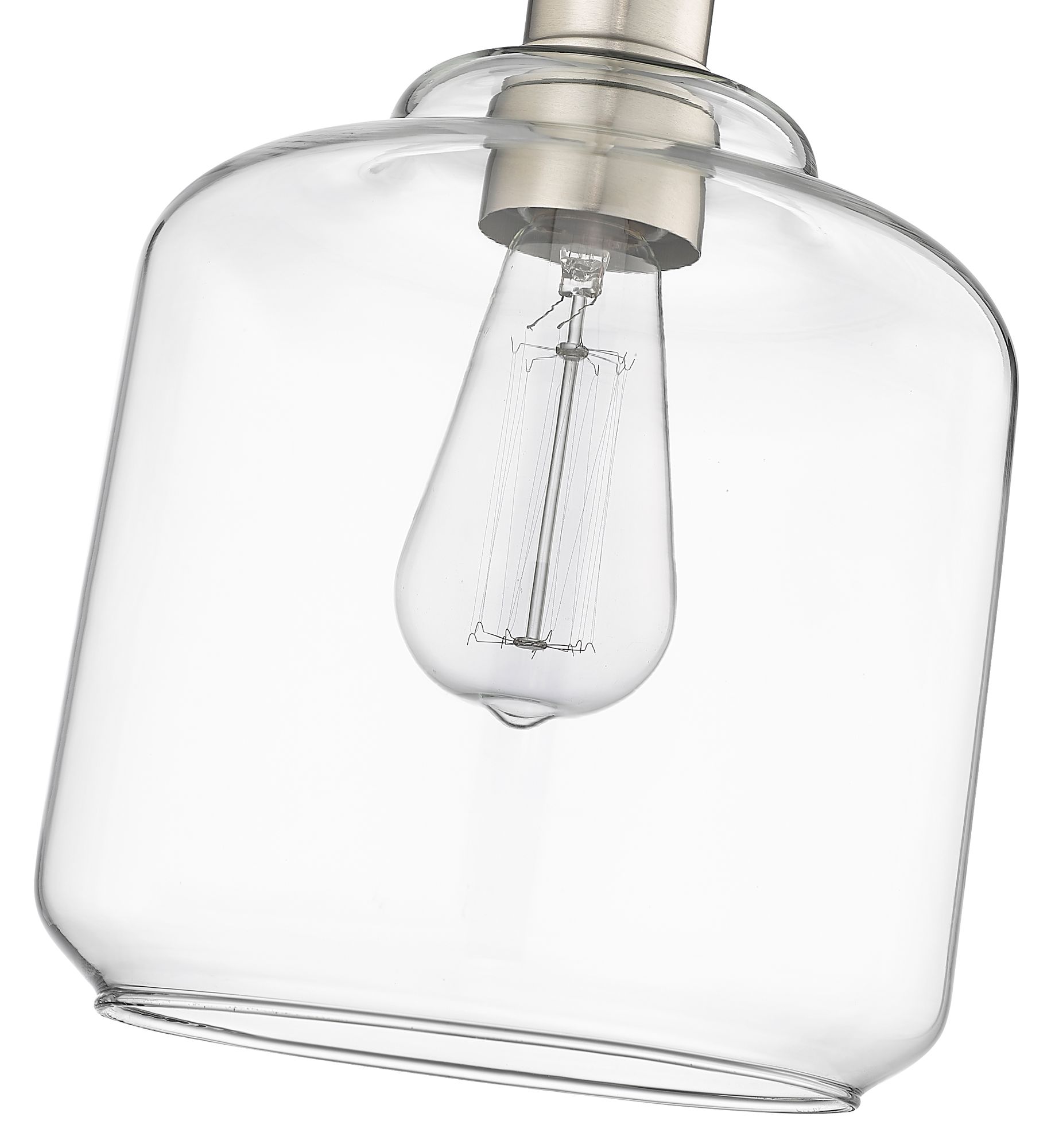 Image 5 Millennium Asheville 1-Light 8" Brushed Nickel Mini Pendant with Shade more views
