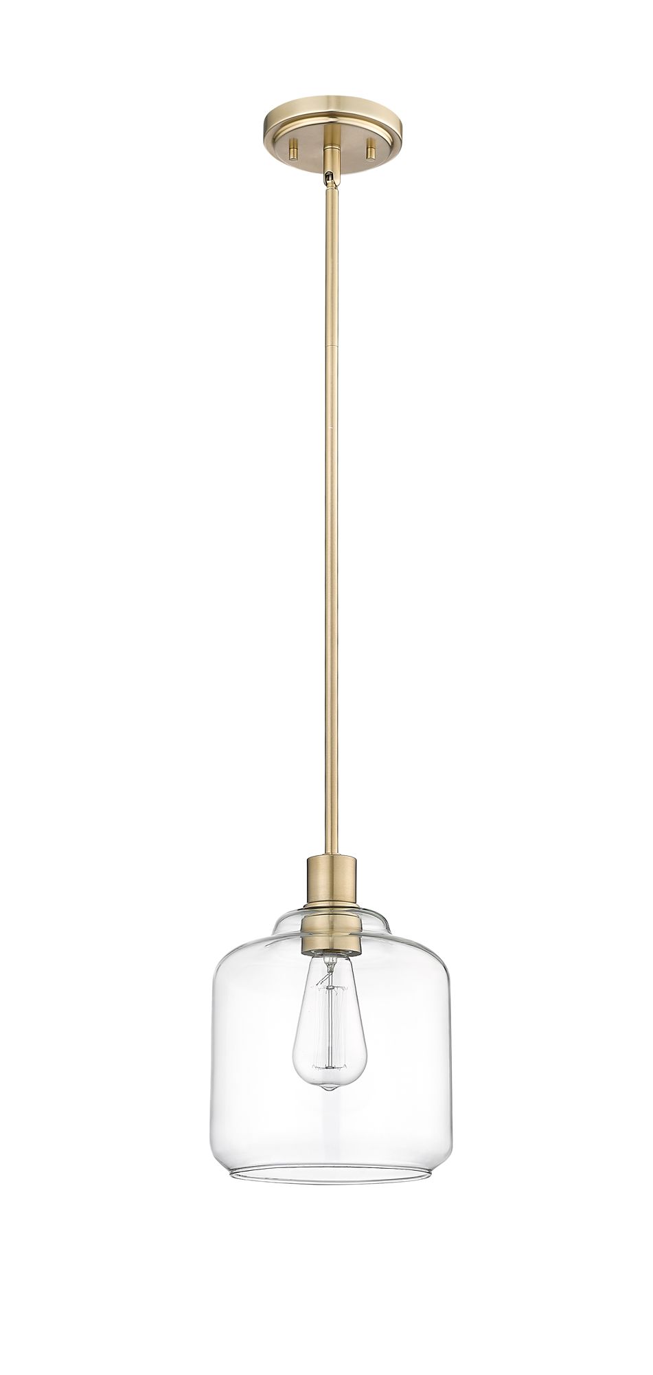 Image 4 Millennium Asheville 1-Light 8" Modern Gold Mini Pendant with Glass Shade more views