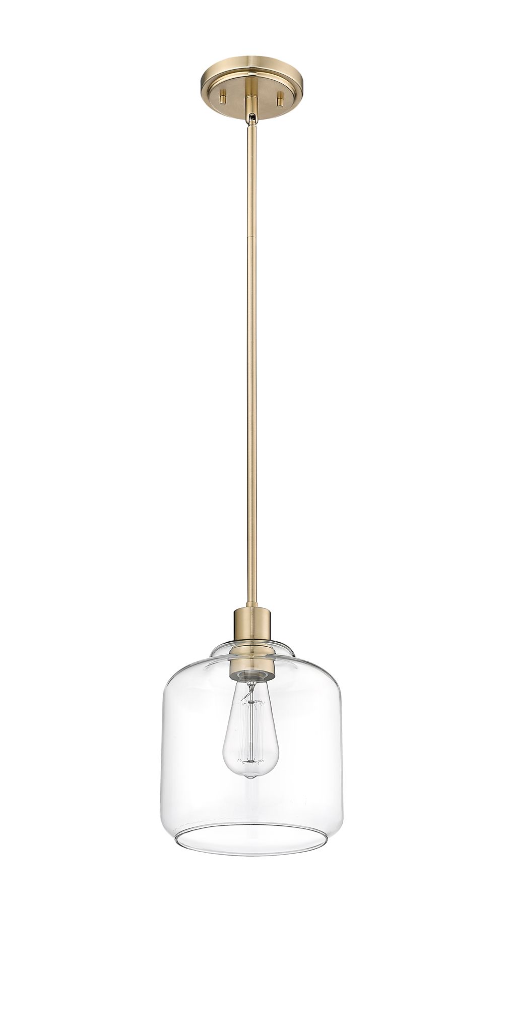 Image 5 Millennium Asheville 1-Light 8" Modern Gold Mini Pendant with Glass Shade more views