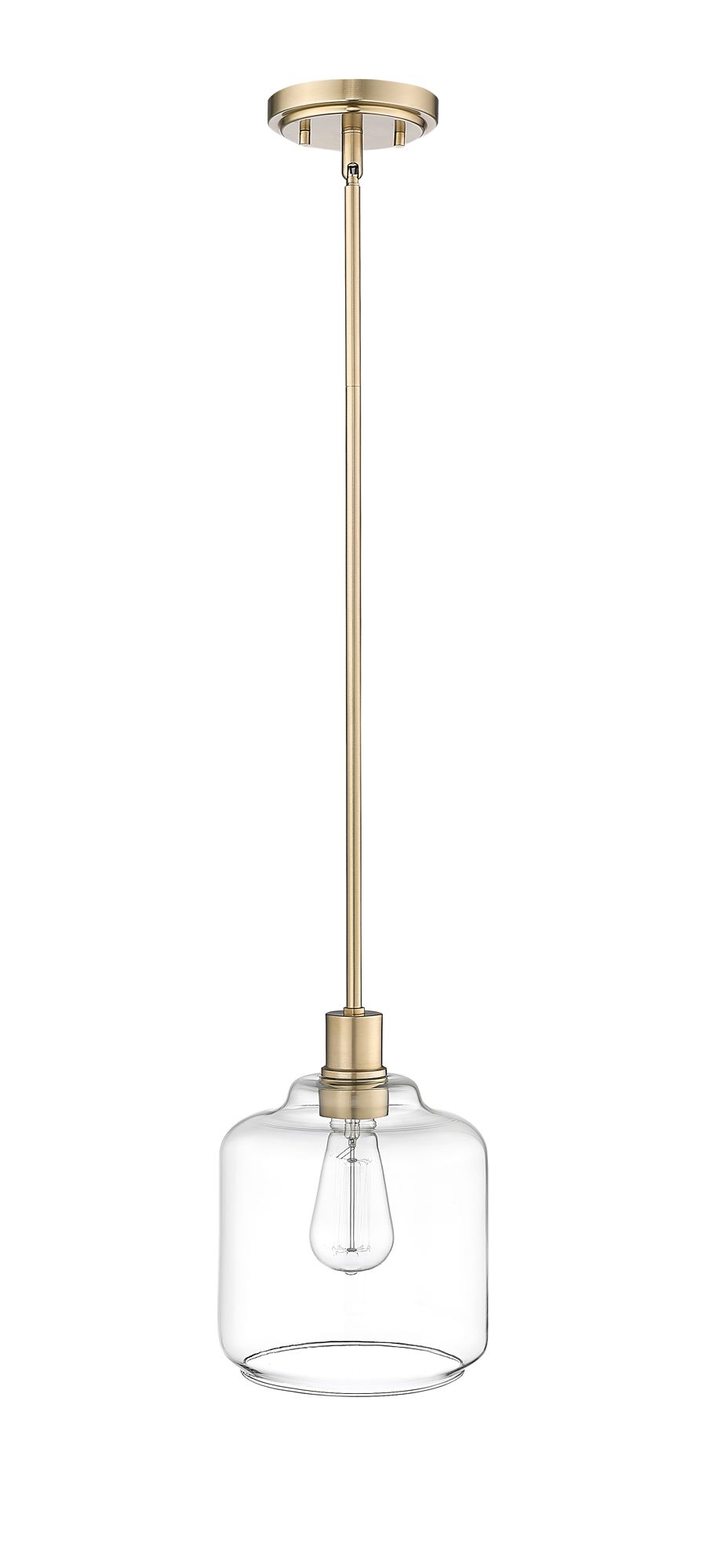 Image 6 Millennium Asheville 1-Light 8" Modern Gold Mini Pendant with Glass Shade more views