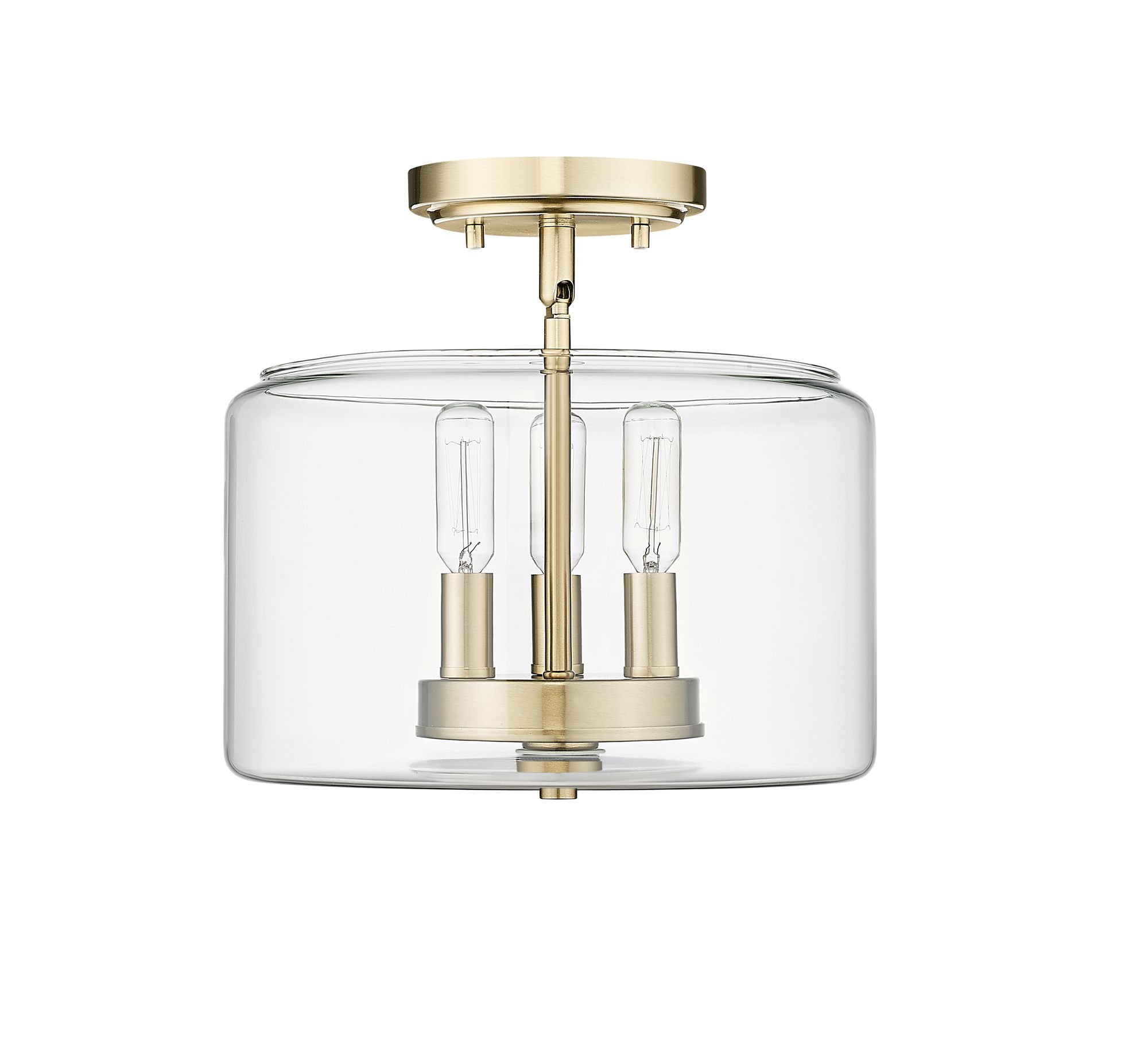 Image 2 Millennium Asheville 11" Modern Gold Semi-Flush with Glass Shade more views
