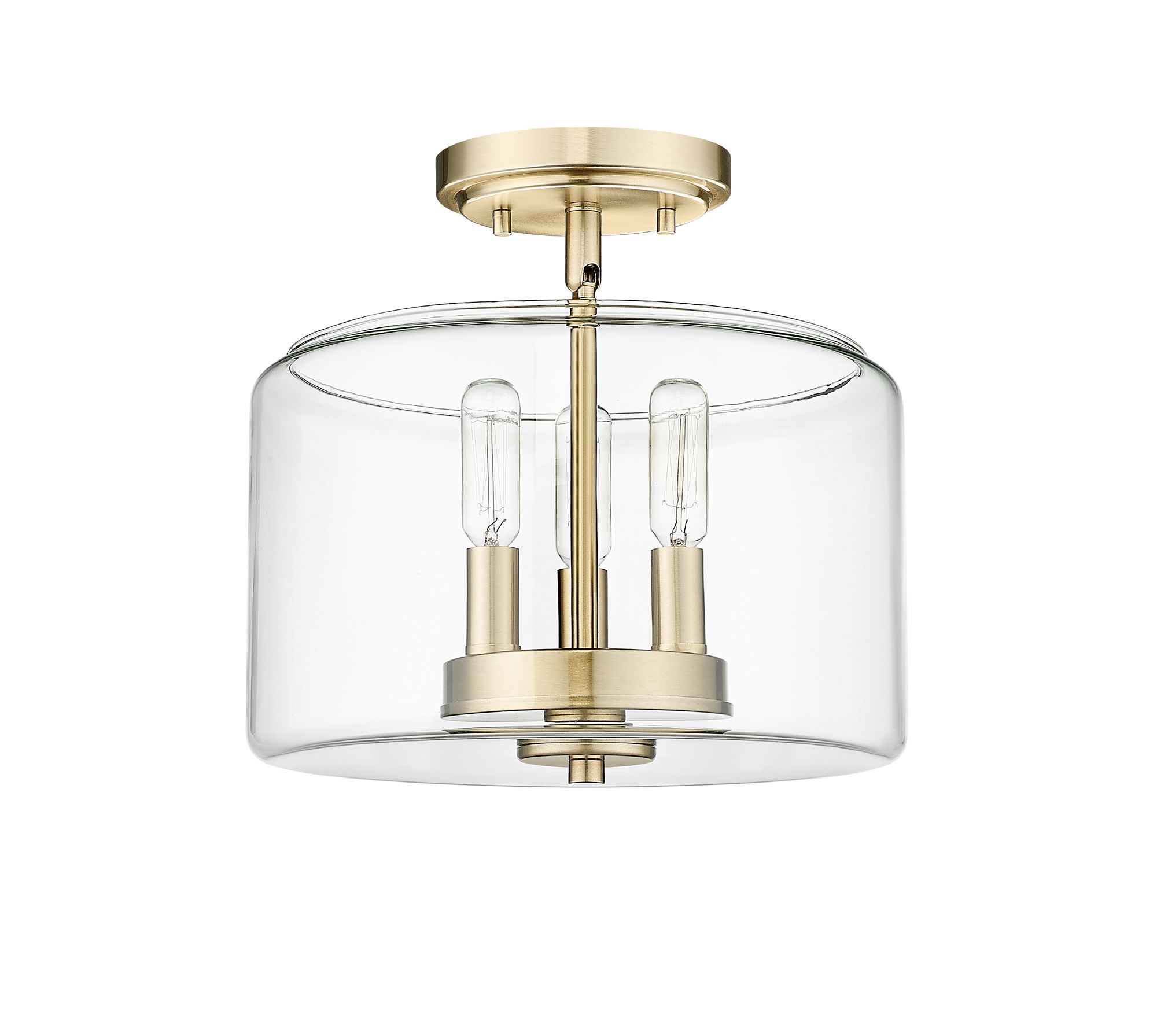 Image 3 Millennium Asheville 11" Modern Gold Semi-Flush with Glass Shade more views