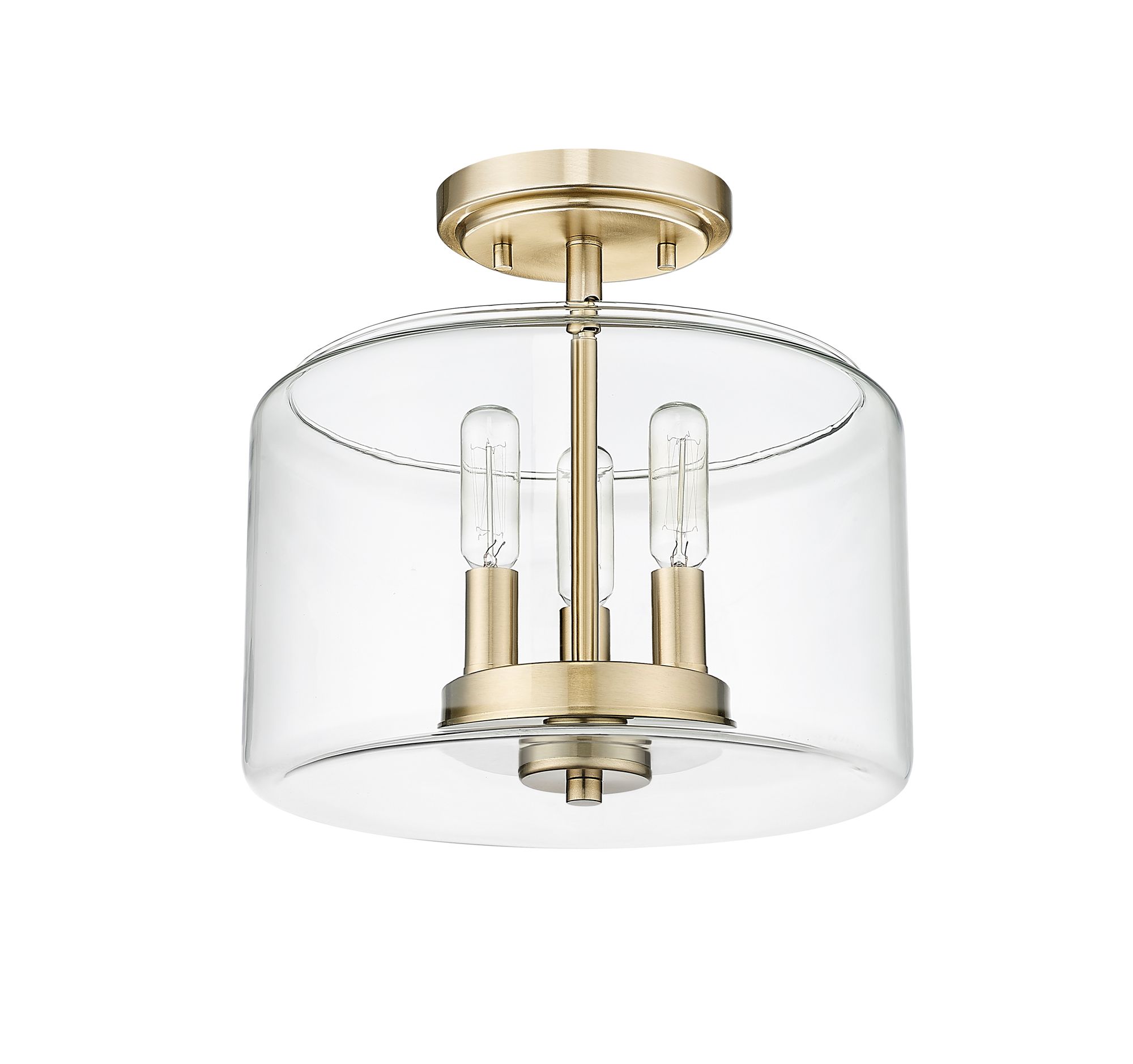 Image 4 Millennium Asheville 11" Modern Gold Semi-Flush with Glass Shade more views