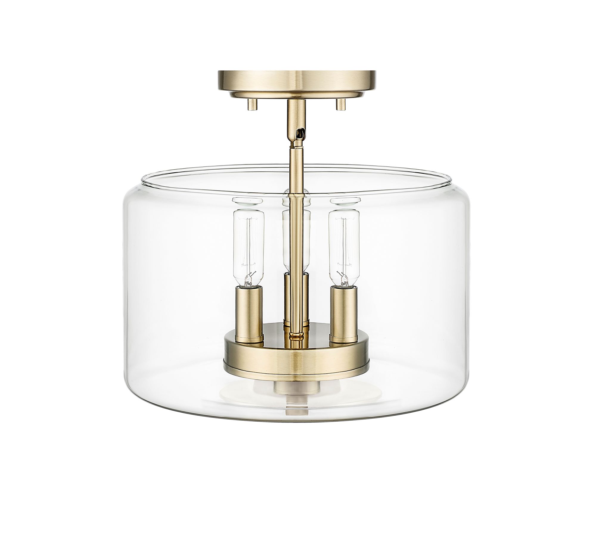 Image 5 Millennium Asheville 11" Modern Gold Semi-Flush with Glass Shade more views