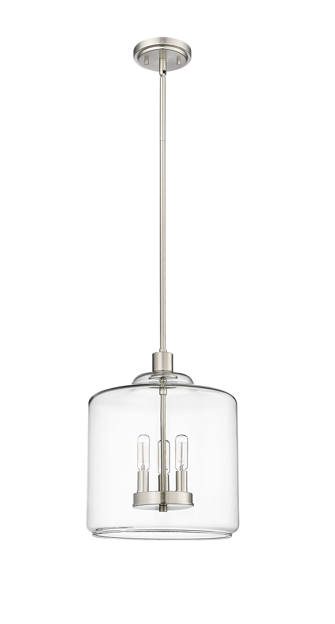 Image 3 Millennium Asheville 12" Brushed Nickel Pendant with Glass Shade more views