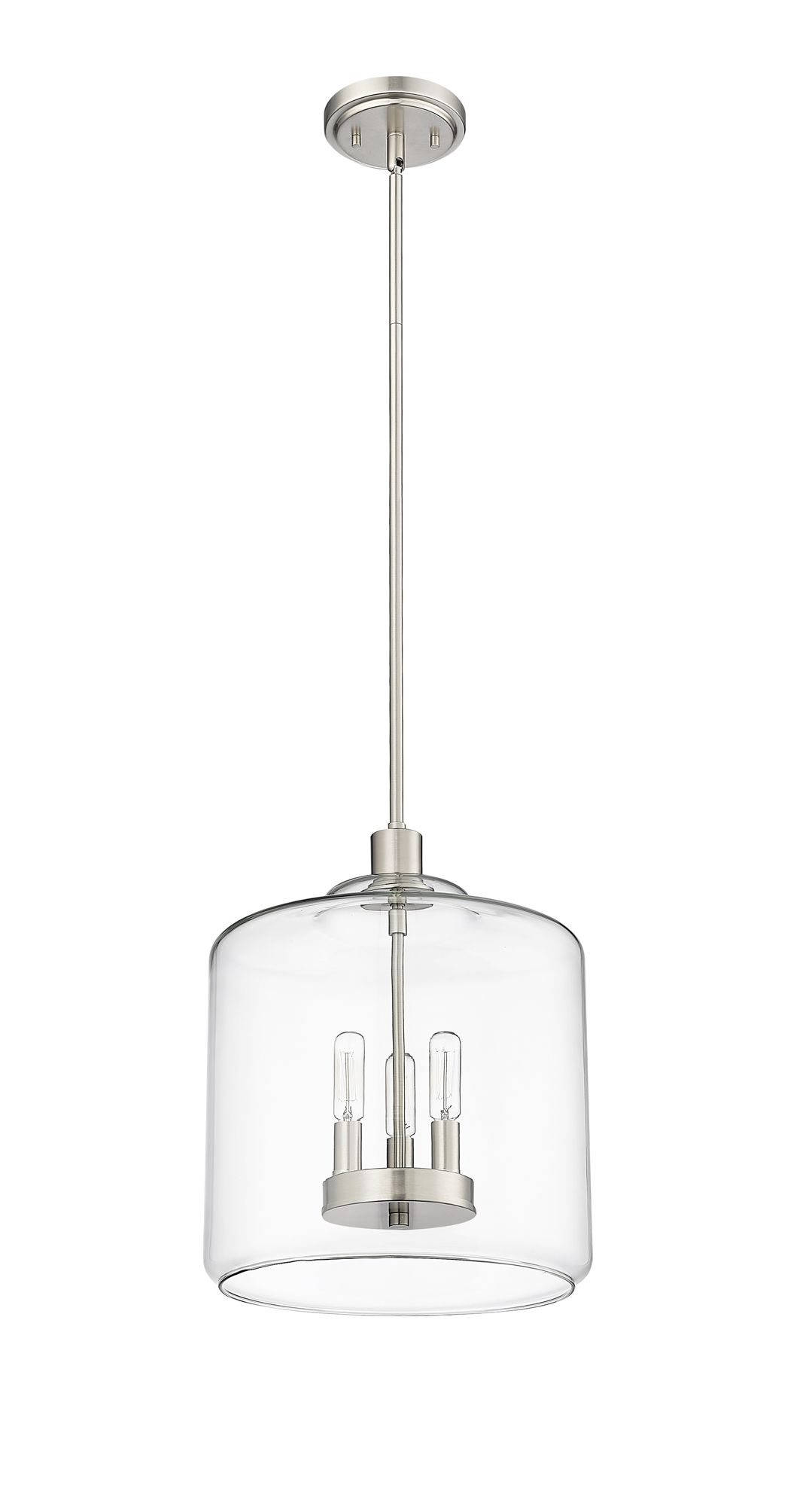 Image 4 Millennium Asheville 12" Brushed Nickel Pendant with Glass Shade more views