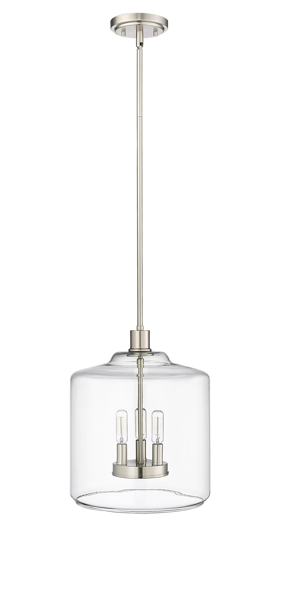Image 5 Millennium Asheville 12" Brushed Nickel Pendant with Glass Shade more views