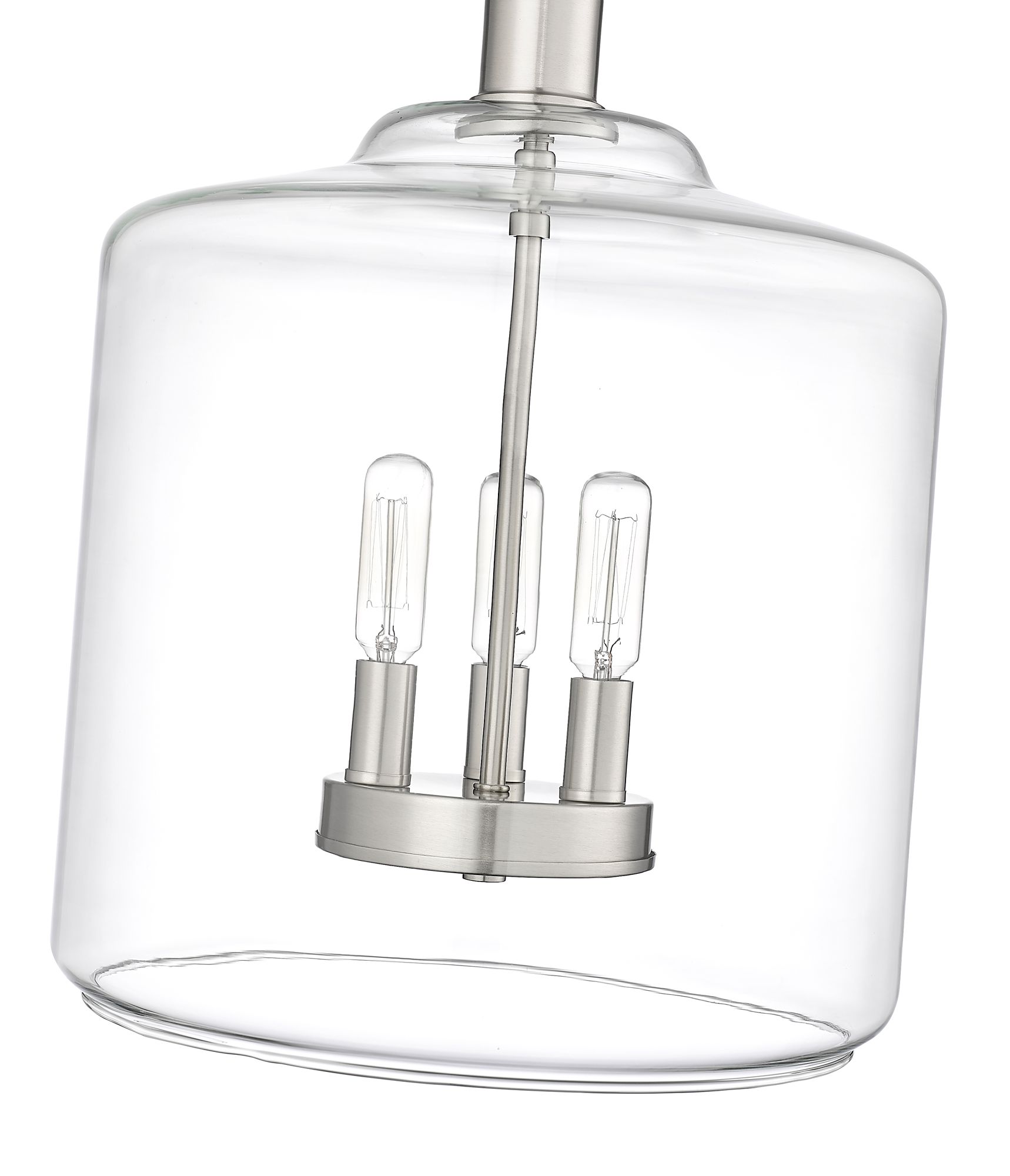 Image 6 Millennium Asheville 12" Brushed Nickel Pendant with Glass Shade more views