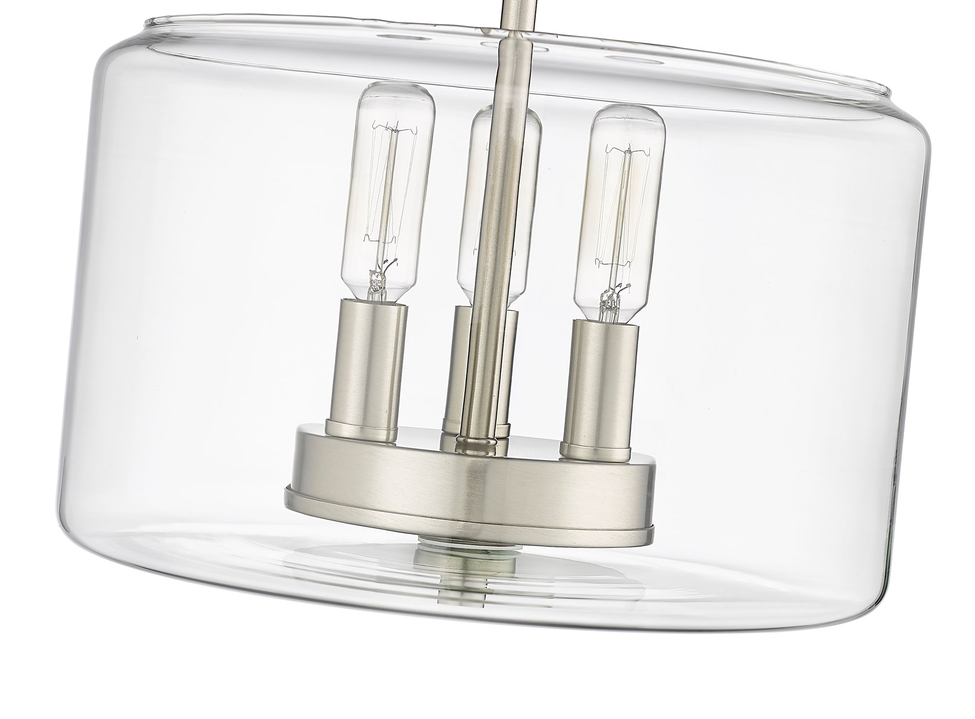 Image 6 Millennium Asheville 3-Light 11" Brushed Nickel Semi-Flush with Glass  more views