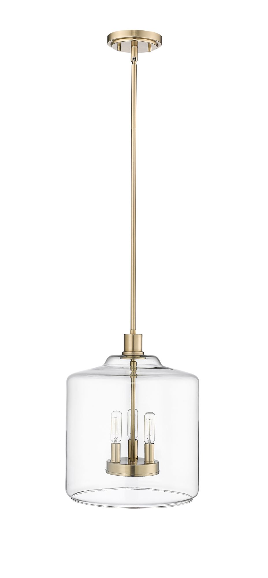 Image 5 Millennium Asheville 3-Light 12" Modern Gold Pendant with Glass Shade more views