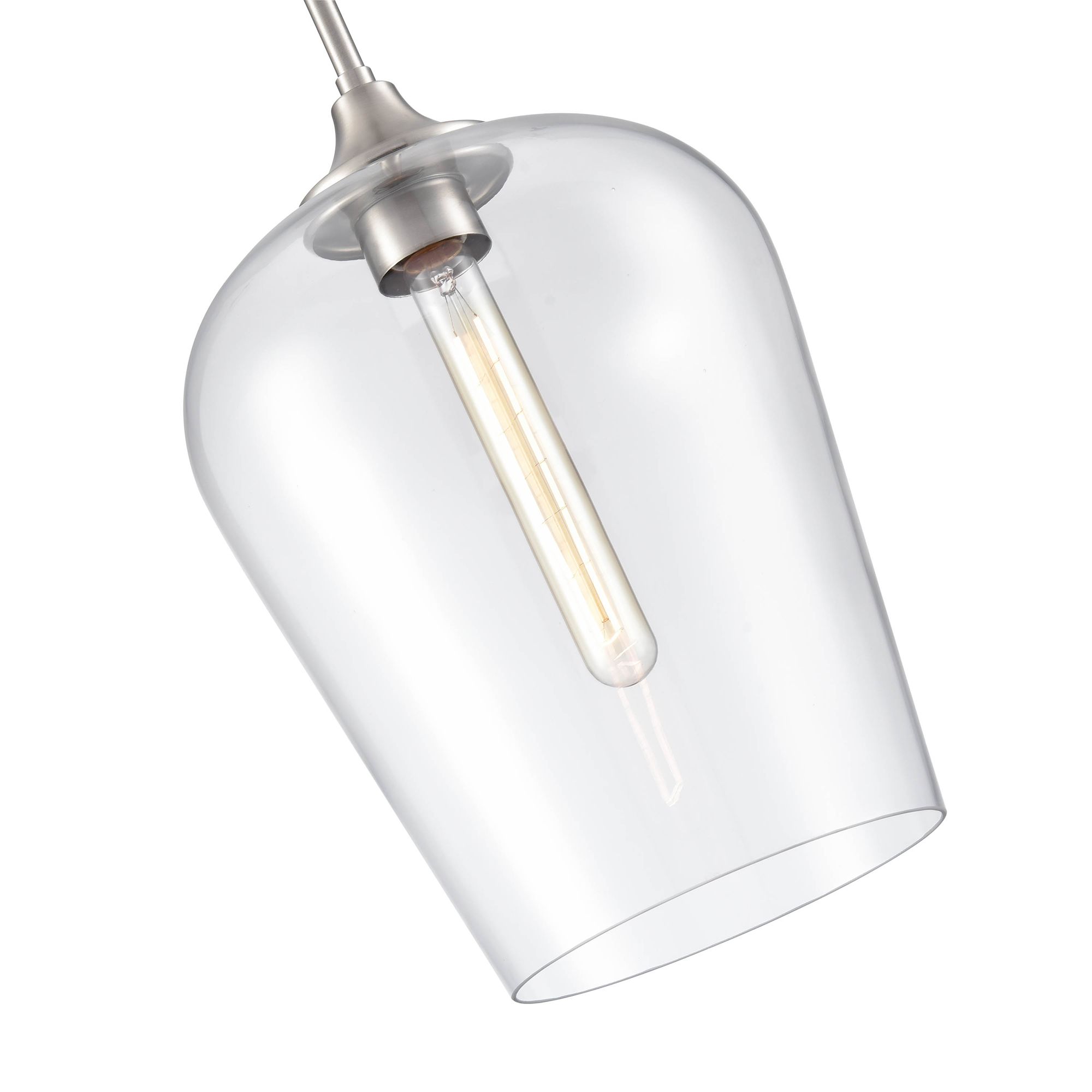 Image 3 Millennium Ashford 1-Light 10" Brushed Nickel Mini Pendant with Glass  more views