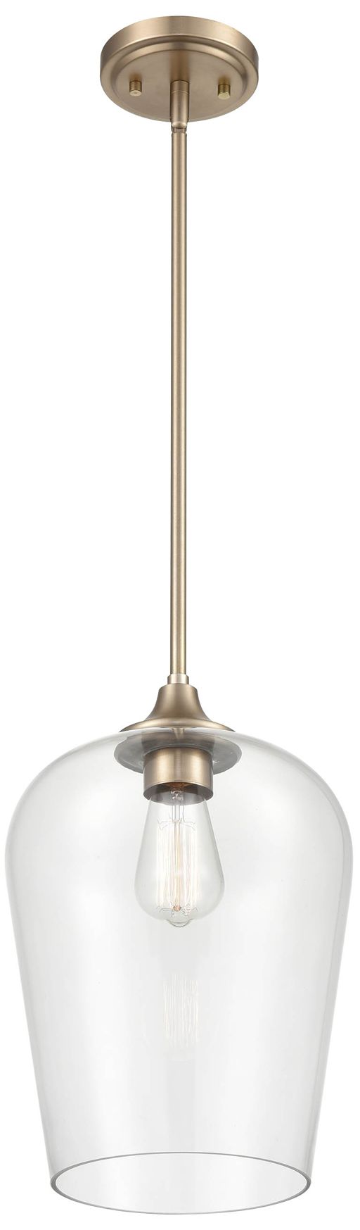 Millennium Ashford 1-Light 10" Modern Gold Mini Pendant with Glass Shade