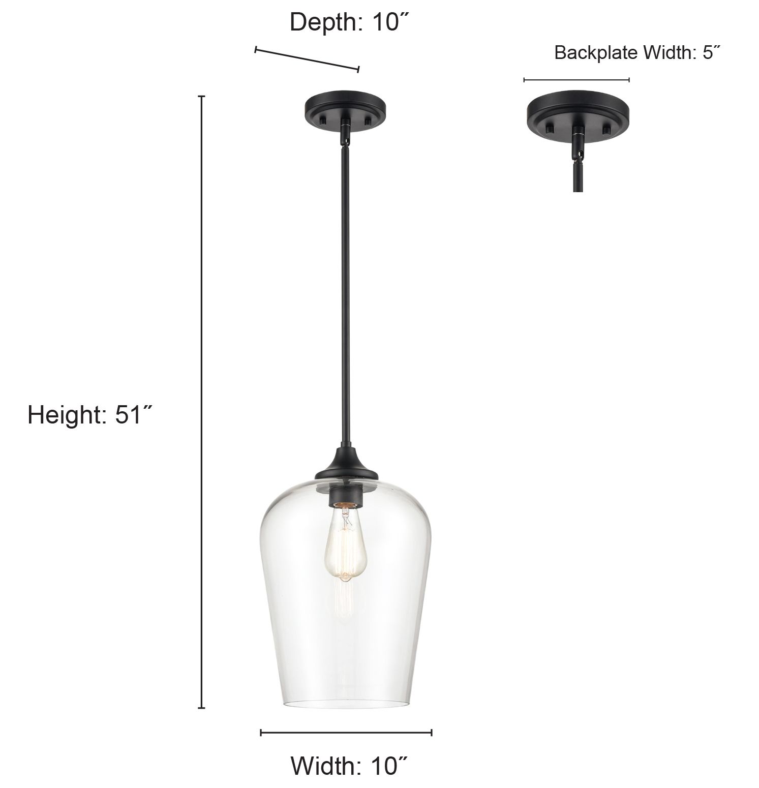 Image 4 Millennium Ashford 1-Light 10" Modern Gold Mini Pendant with Glass Shade more views