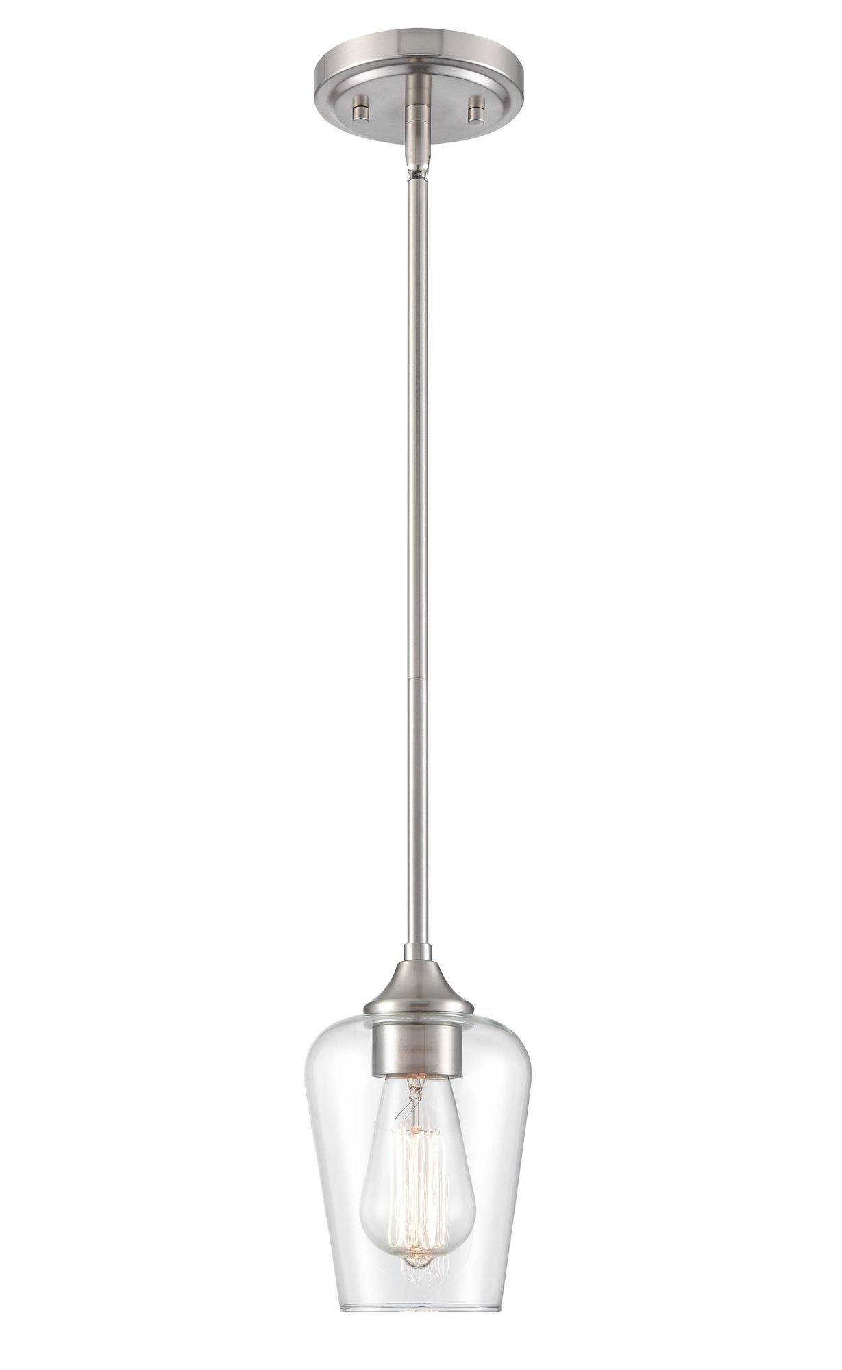 Image 3 Millennium Ashford 1-Light 5.25" Brushed Nickel Mini Pendant with Shad more views