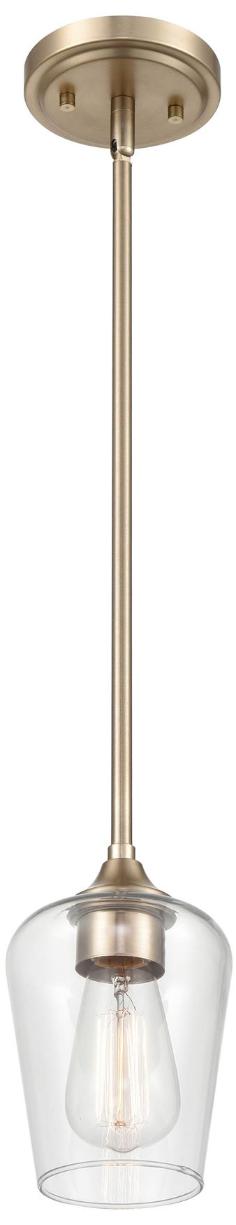 Millennium Ashford 1-Light 5.25" Modern Gold Mini Pendant with Glass Shade