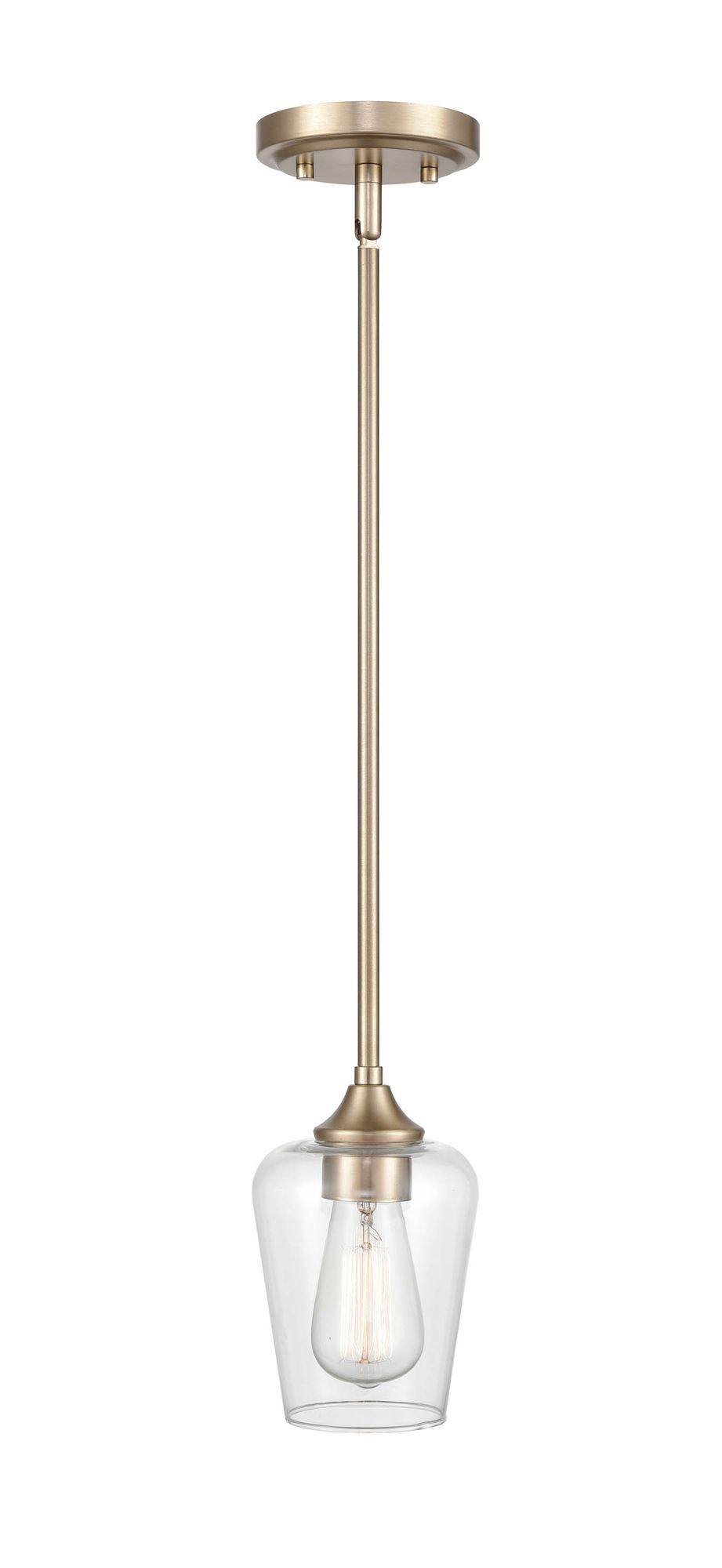 Image 4 Millennium Ashford 1-Light 5.25" Modern Gold Mini Pendant with Glass Shade more views