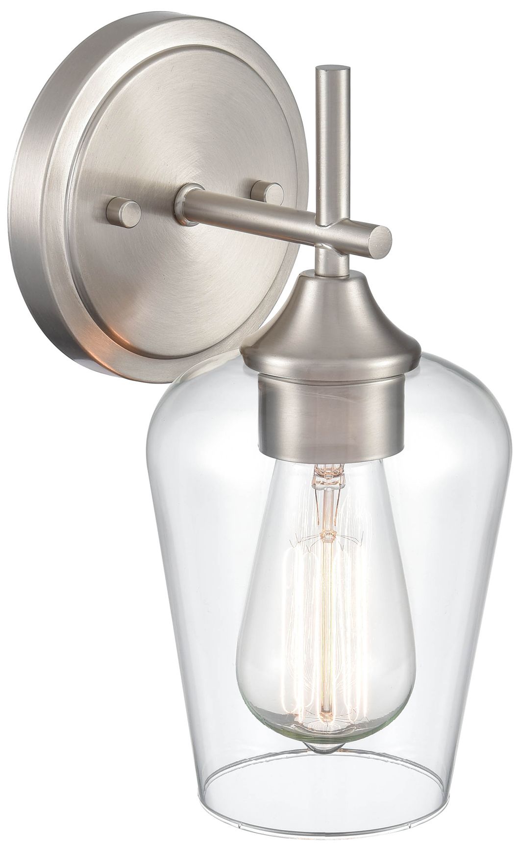 Millennium Ashford 1-Light 5" Brushed Nickel Wall Sconce with Glass Shade