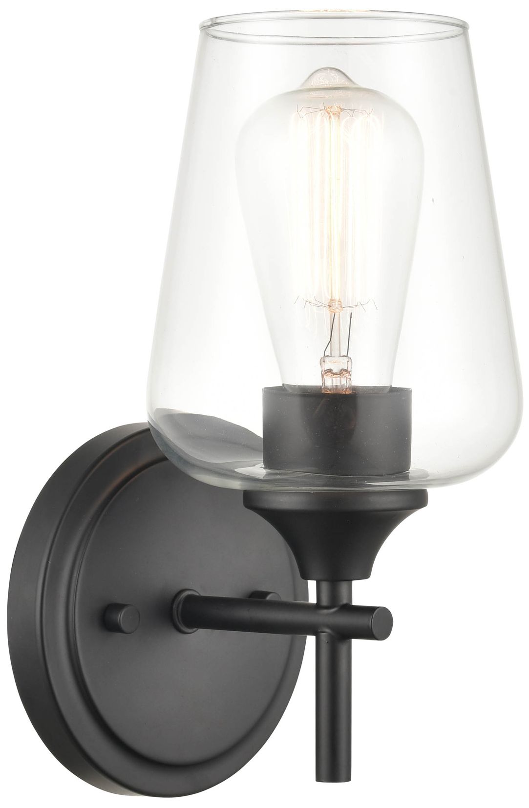 Millennium Ashford 1-Light 5" Matte Black Wall Sconce with Glass Shade