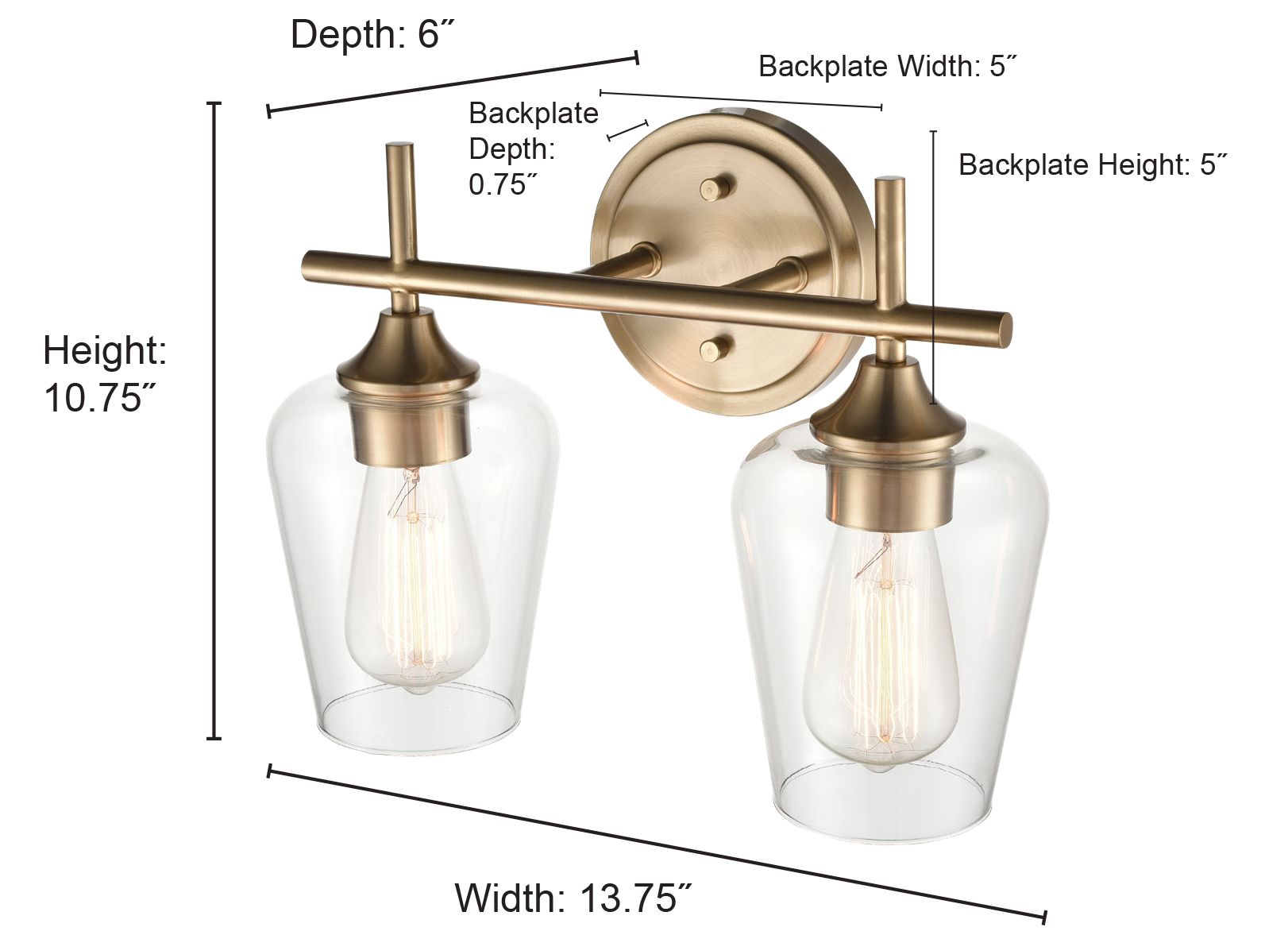 Image 3 Millennium Ashford 2-Light 13.75" Brushed Nickel Vanity Light with Shade more views