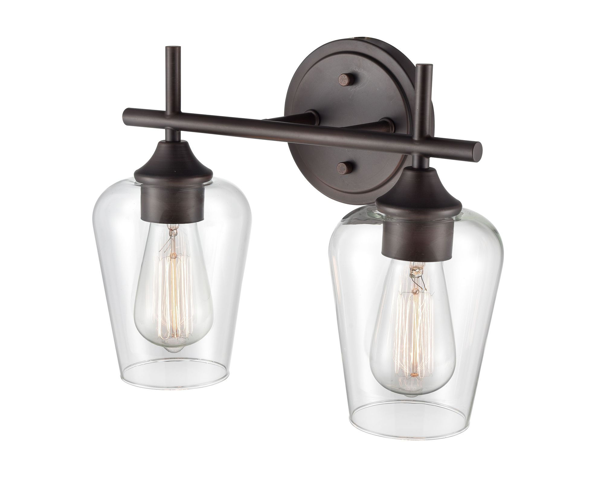 Image 2 Millennium Ashford 2-Light 13.75" Rubbed Bronze Vanity Light with Shade more views