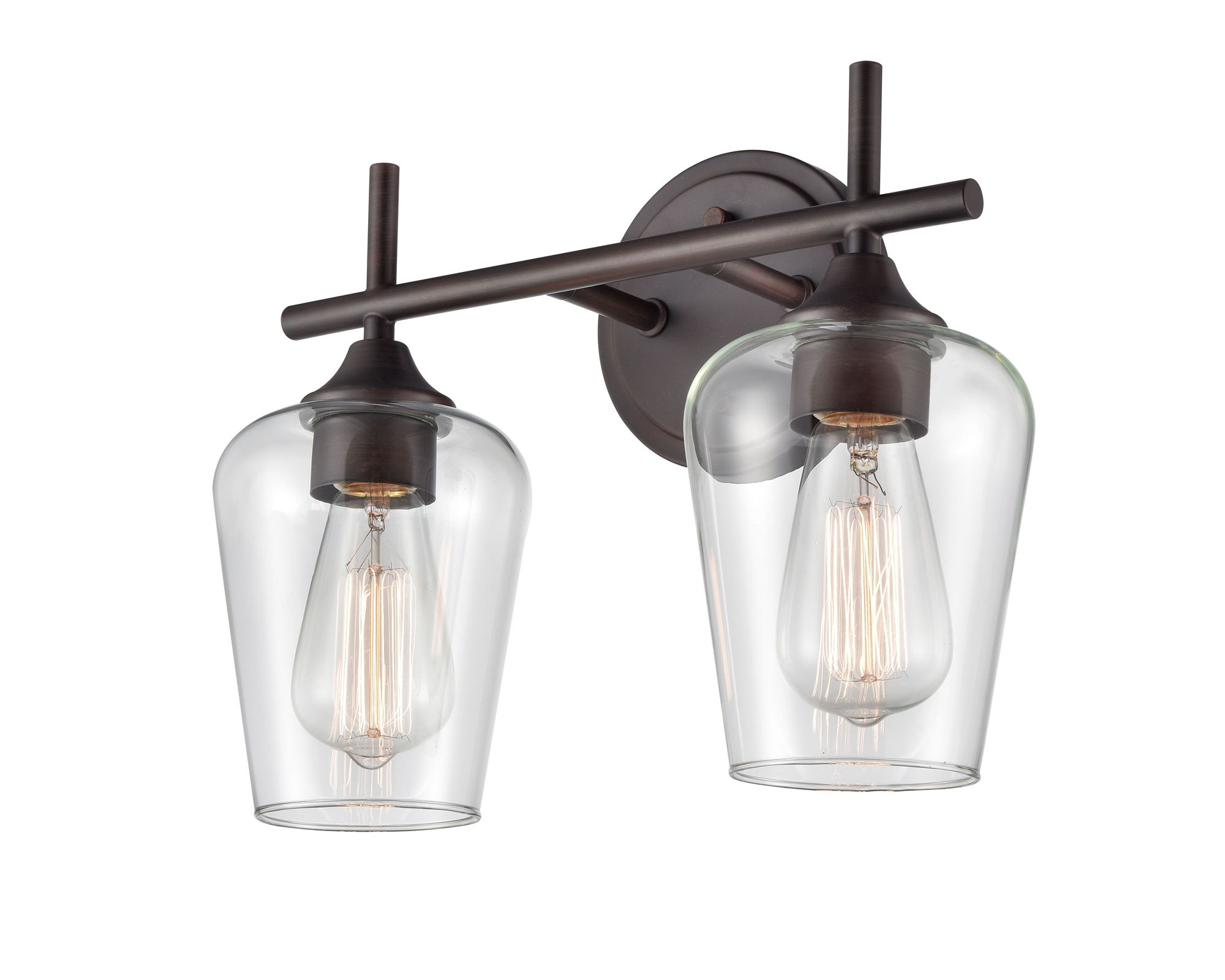 Image 3 Millennium Ashford 2-Light 13.75" Rubbed Bronze Vanity Light with Shade more views