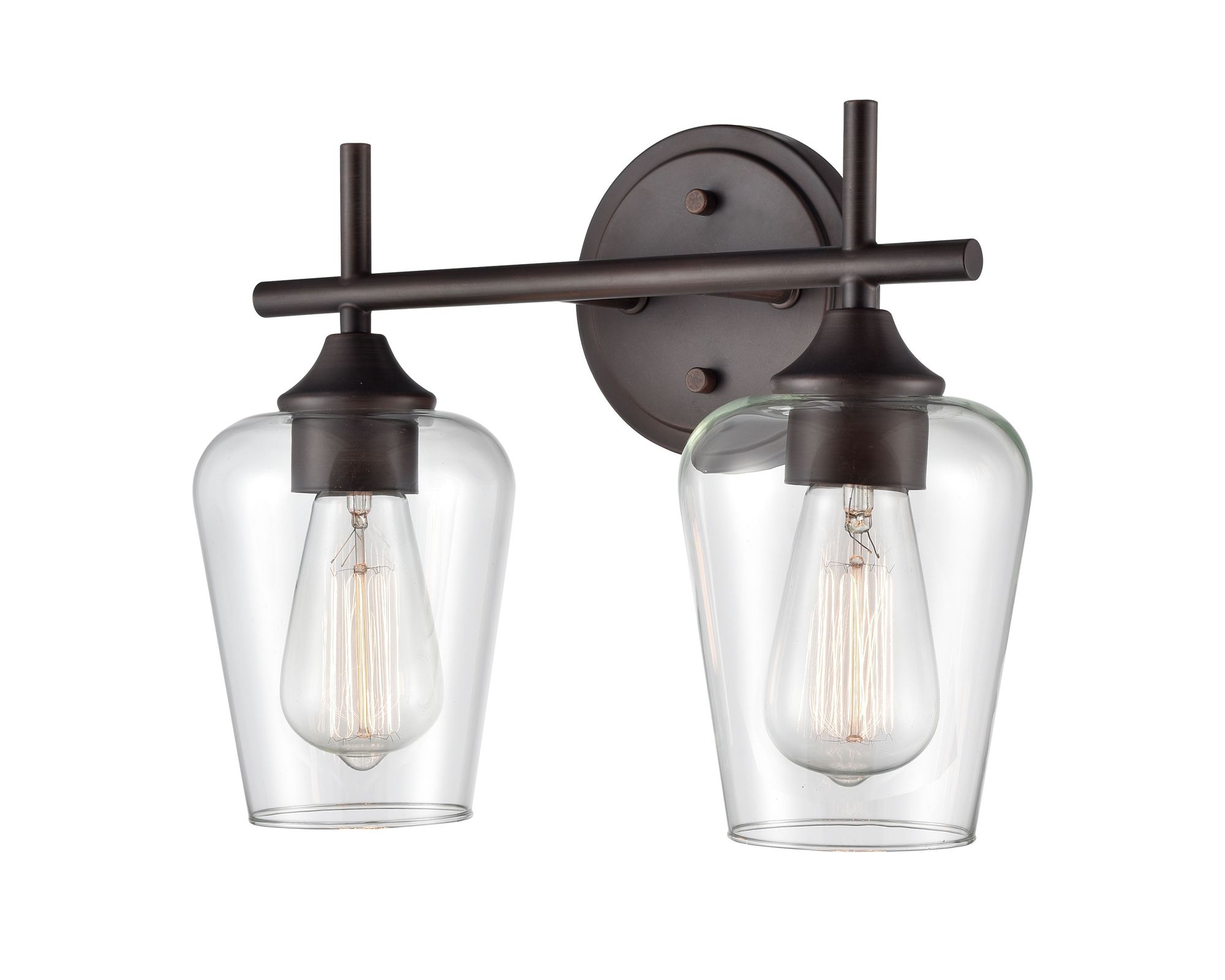 Image 4 Millennium Ashford 2-Light 13.75" Rubbed Bronze Vanity Light with Shade more views