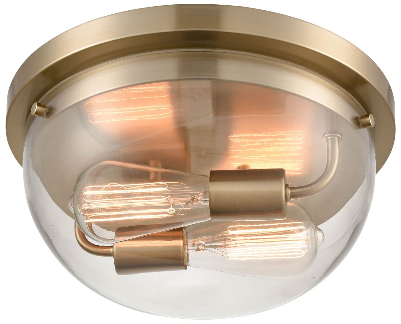 Millennium Ashford 2-Light 13" Modern Gold Flush Mount with Glass Shade