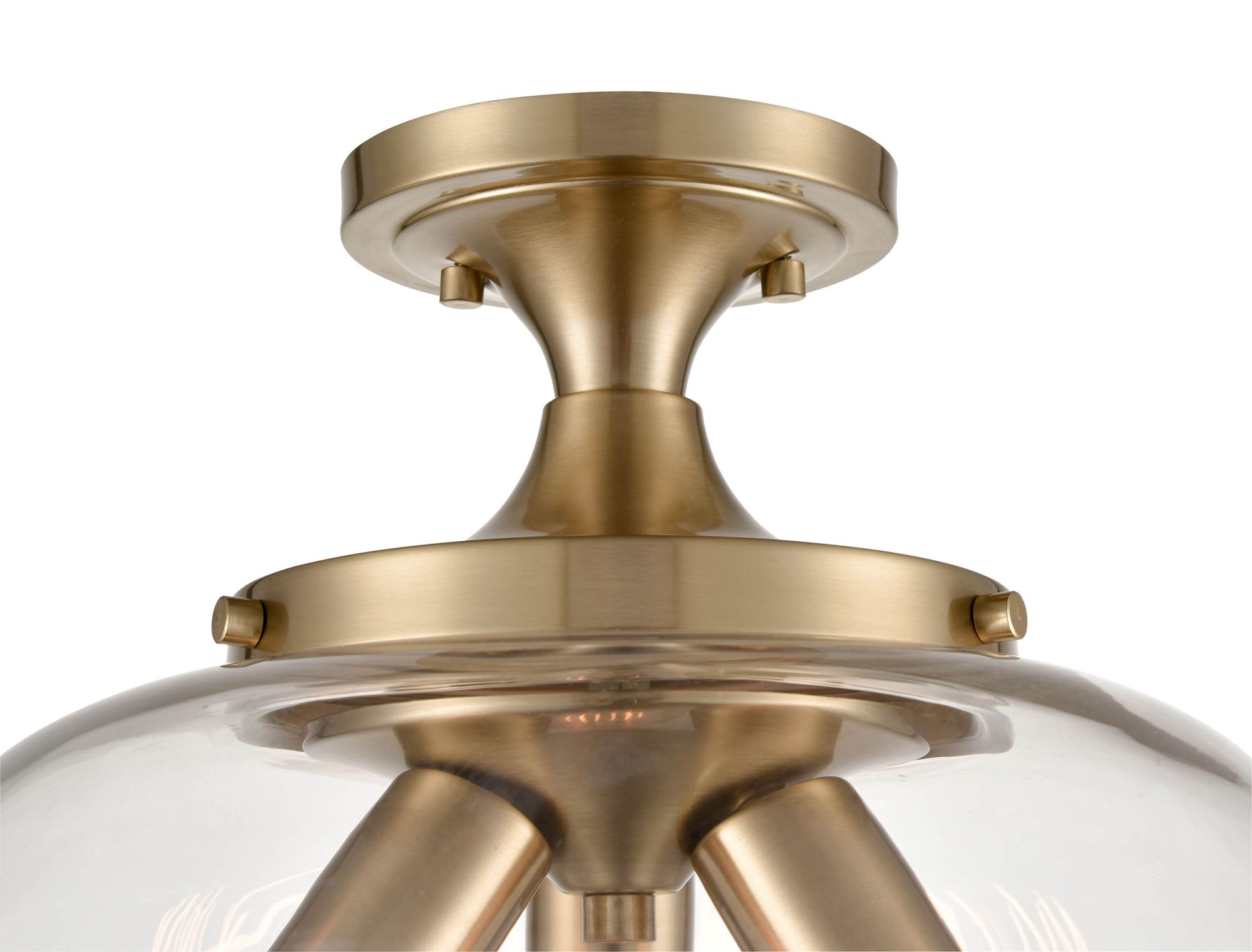Image 3 Millennium Ashford 3-Light 13" Modern Gold Semi-Flush with Glass Shade more views