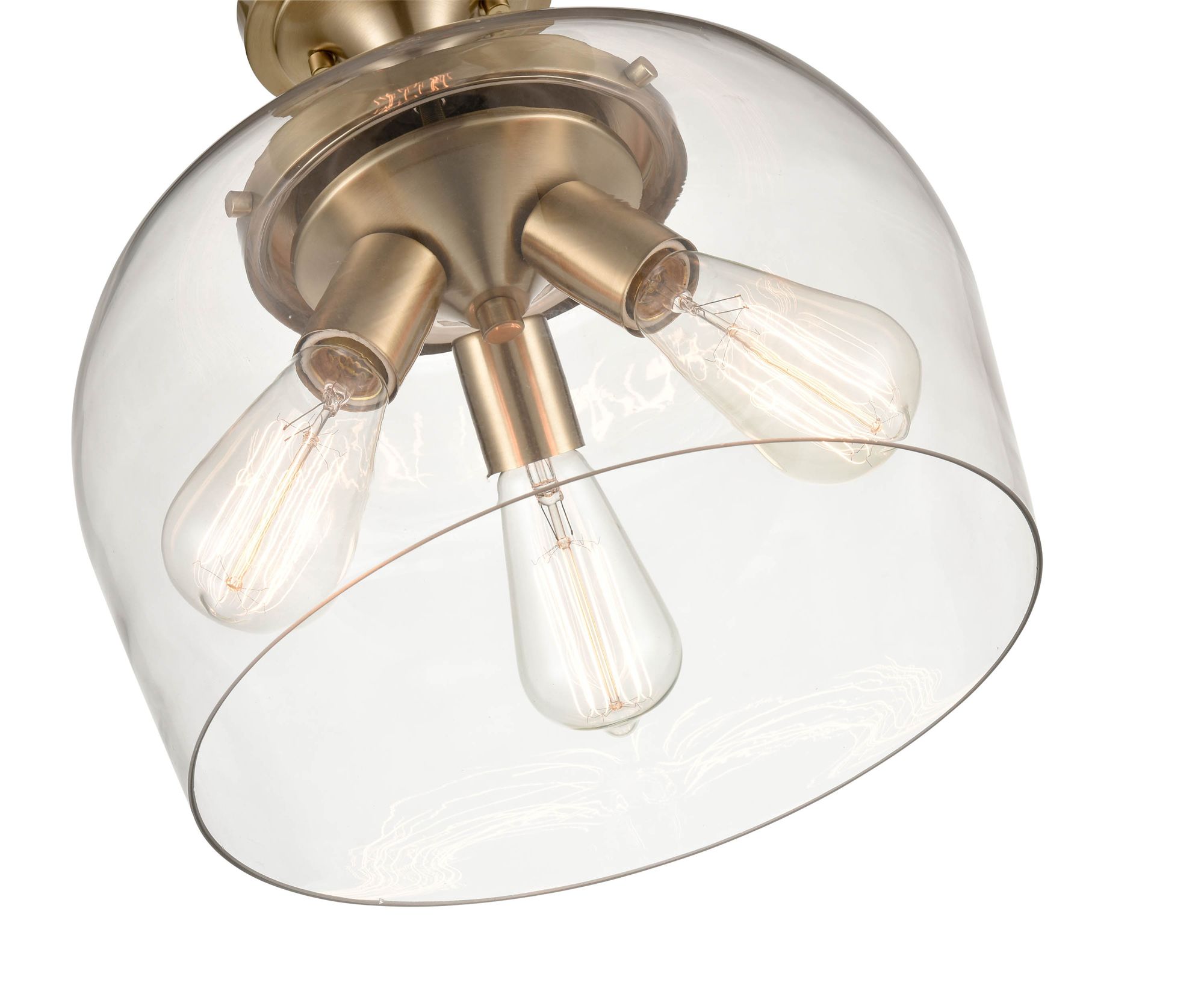 Image 4 Millennium Ashford 3-Light 13" Modern Gold Semi-Flush with Glass Shade more views