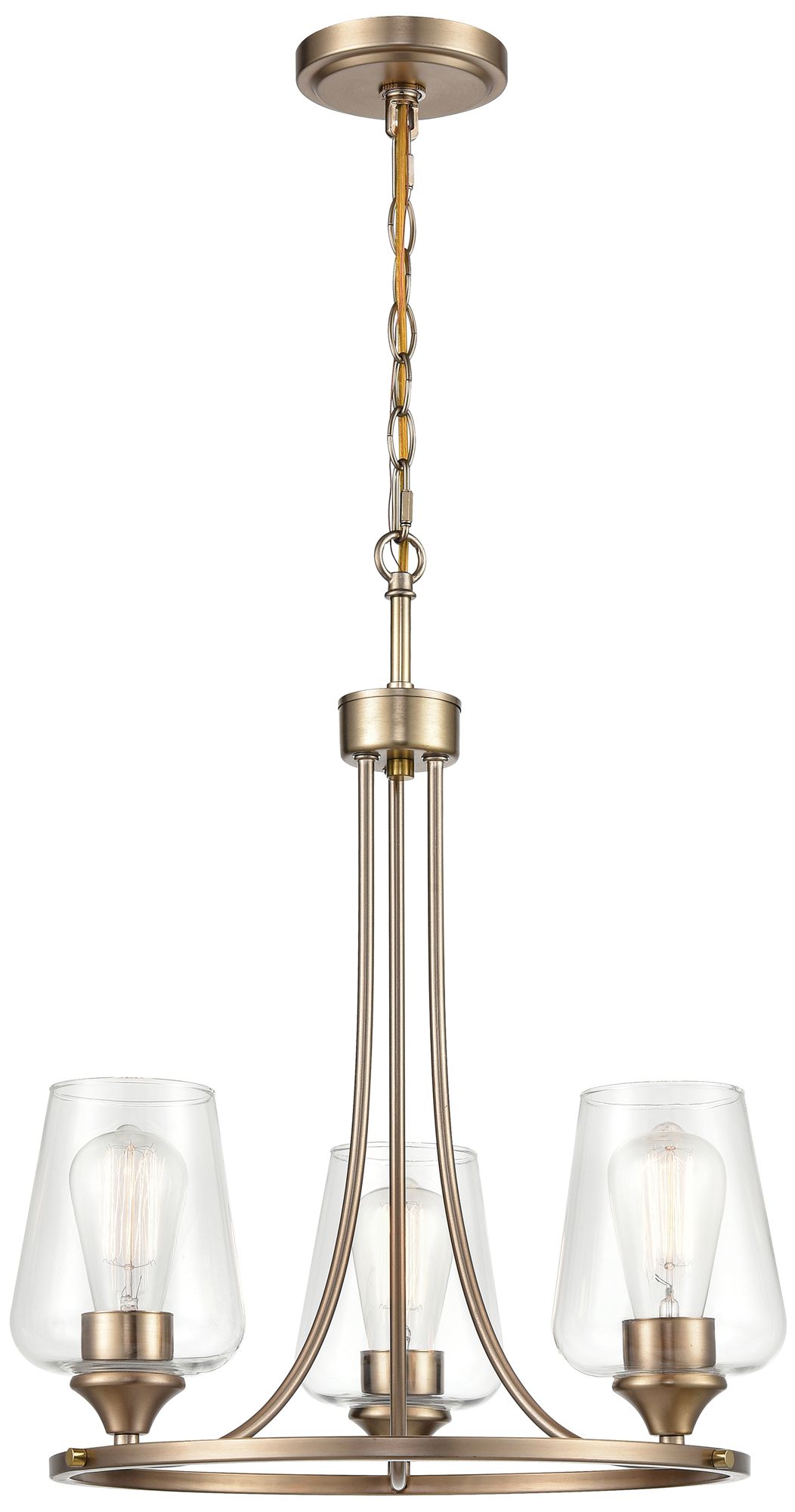 Millennium Ashford 3-Light 18" Modern Gold Chandelier with Glass Shade